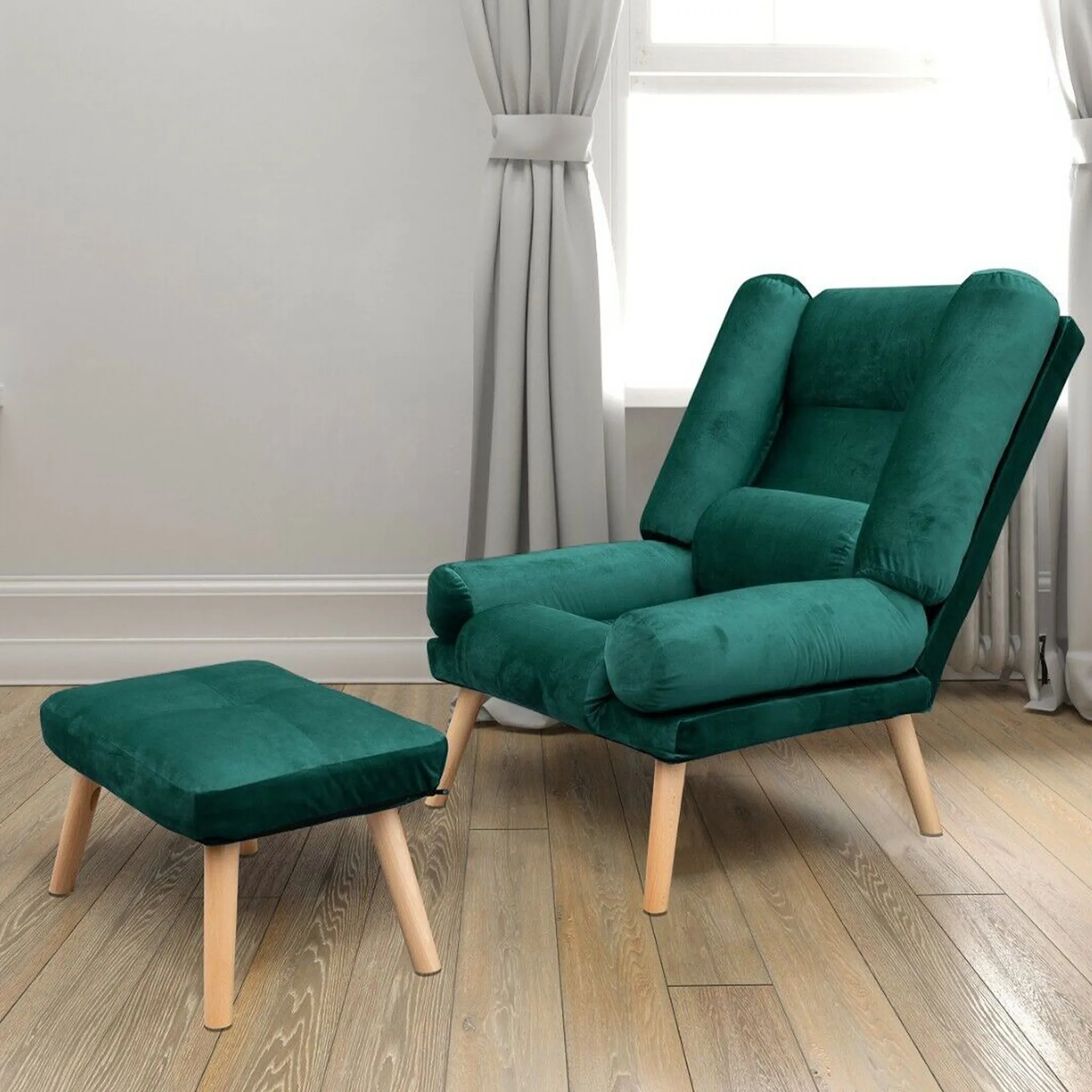 HOMCOM Fauteuil Relax Inclinable avec Repose-Pieds Similicuir Pied en