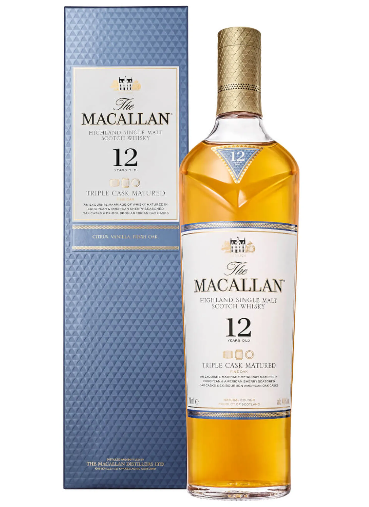 Whisky Macallan Malt Triple Scotch Geschenkpackung in Jahre Cask Single 12 The Matured Highland