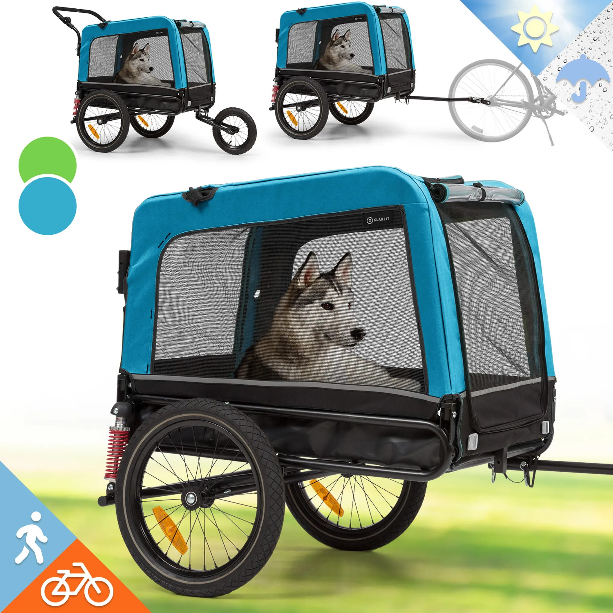 Blue Bird Hundeanhänger Fahrrad Haustier Anhänger für den Hund Camo