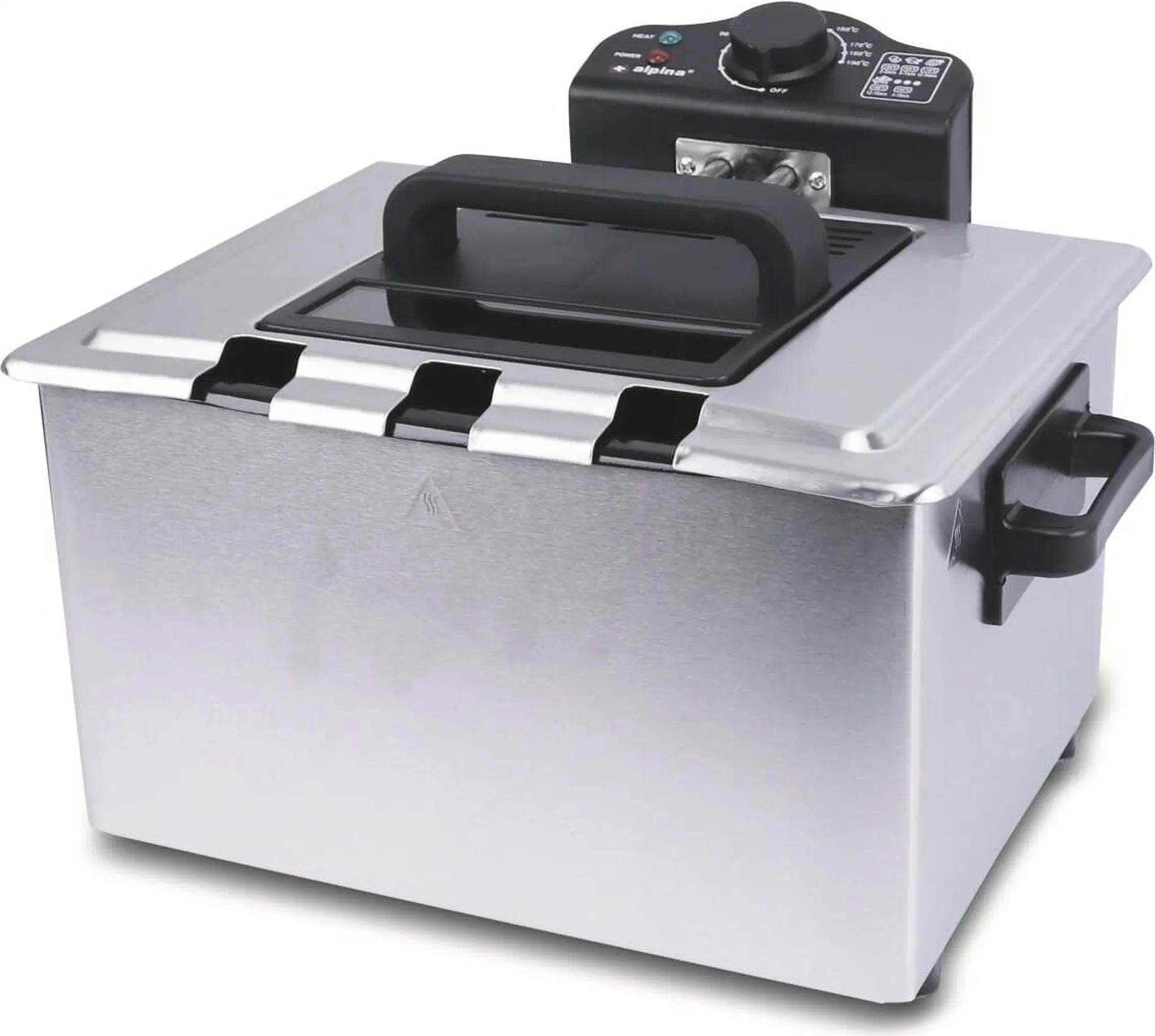 Friteuse 3L avec thermostat réglable, bac à huile amovible, couvercle