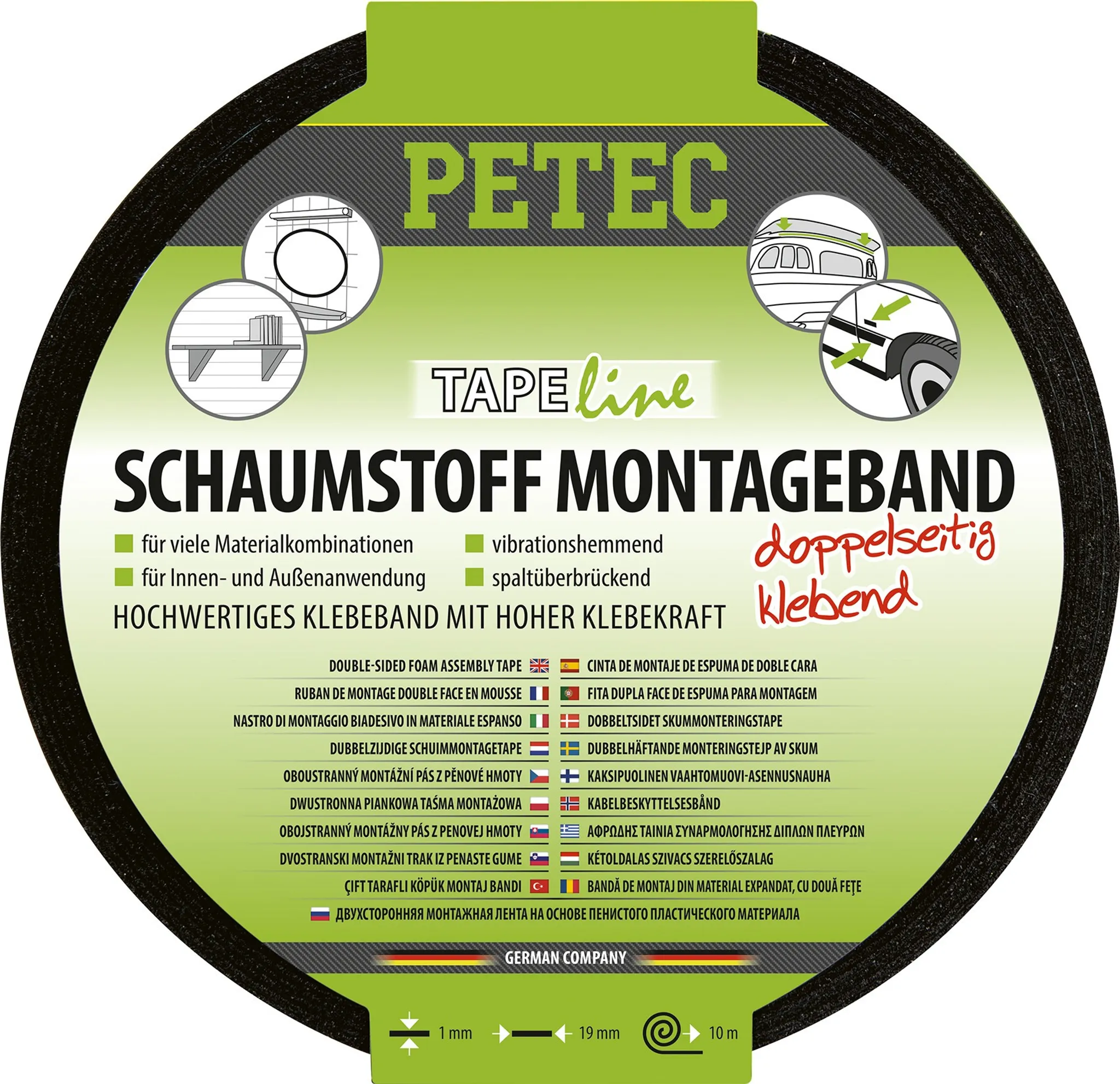 PETEC SCHAUMSTOFF MONTAGEBAND Schwarz (87200)