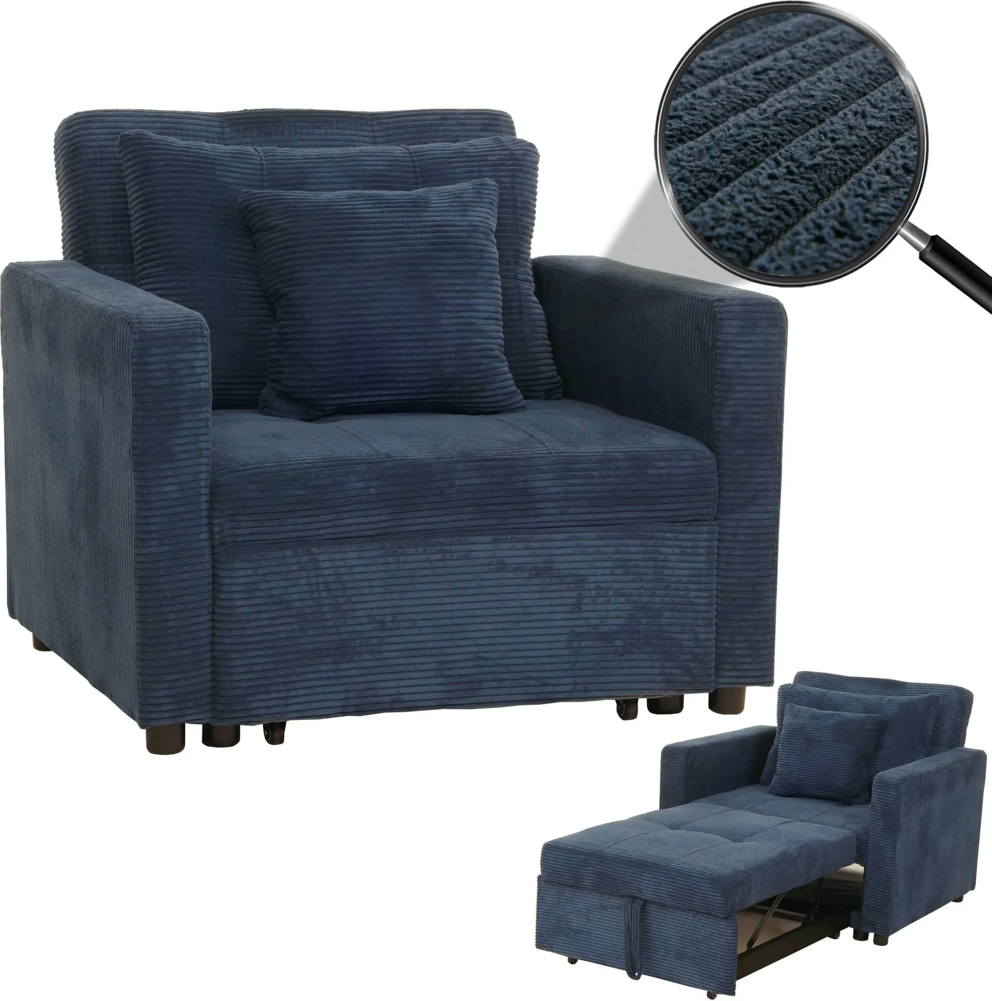 HOMCOM Schlafsessel Klappbar, Schlafsofa, 2-in-1 Kl Produktbild-Vorschau 9
