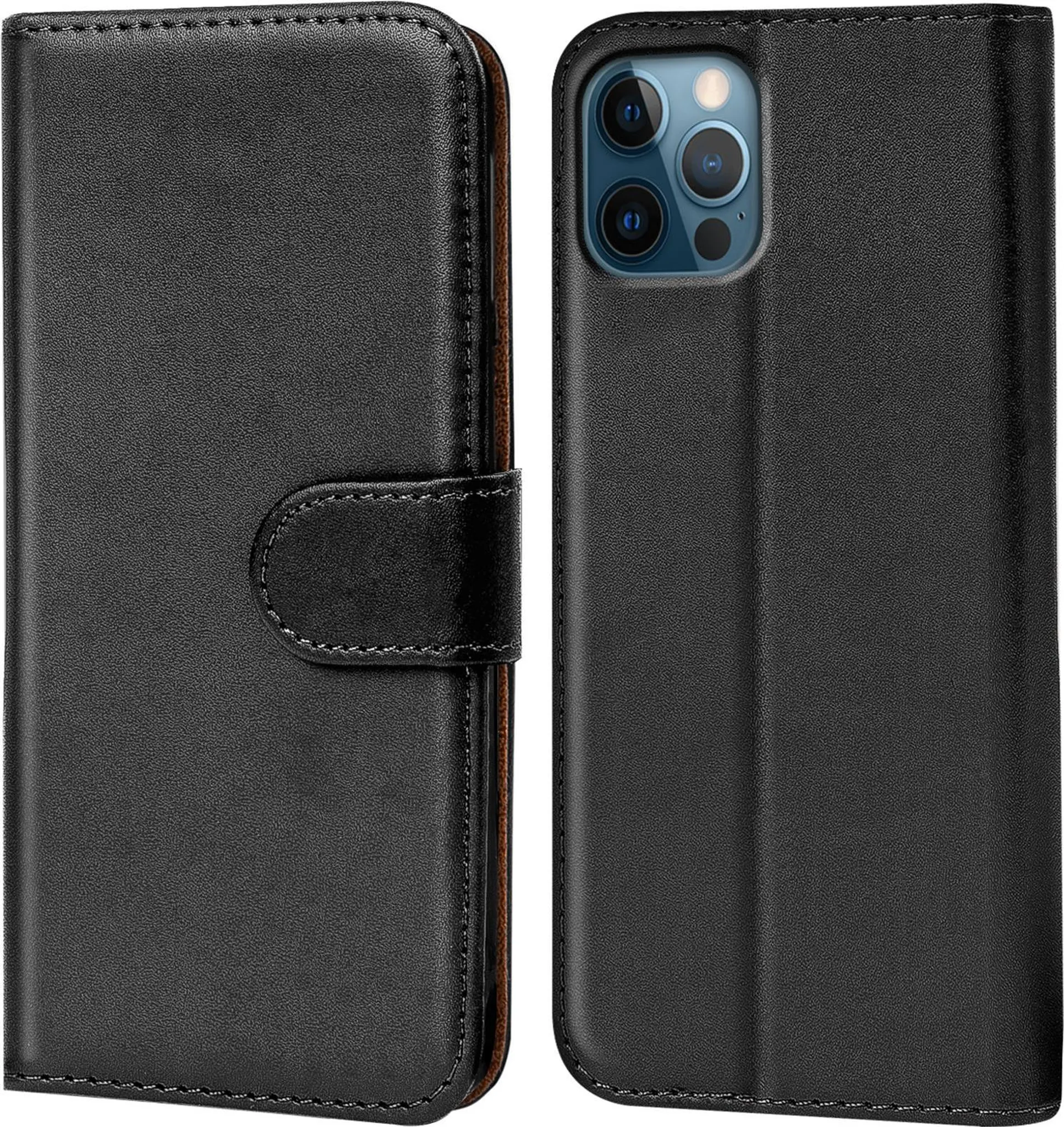 Leder Handyhülle Für IPhone 12 Mini - Flip Case Mit Standfunktion & Kartenfach