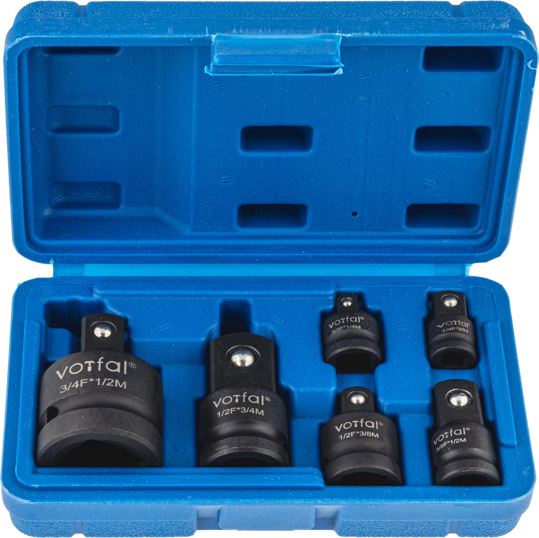 6-teiliges Ratschenschlüssel-Adapter-Set – Für 1/4", 3/8", 1/2", 3/4" Antriebe, Aus Chrom-Molybdän-Stahl, Mit Federkugel-Sicherung