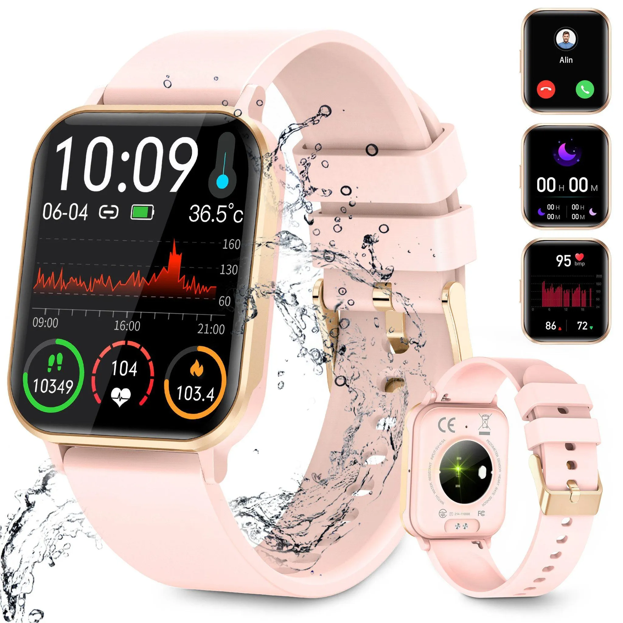 Damen Smartwatch Mit Anruffunktion – 1,32 Zoll AMOLED, SpO2, Schlafanalyse, IP68 Wasserdicht