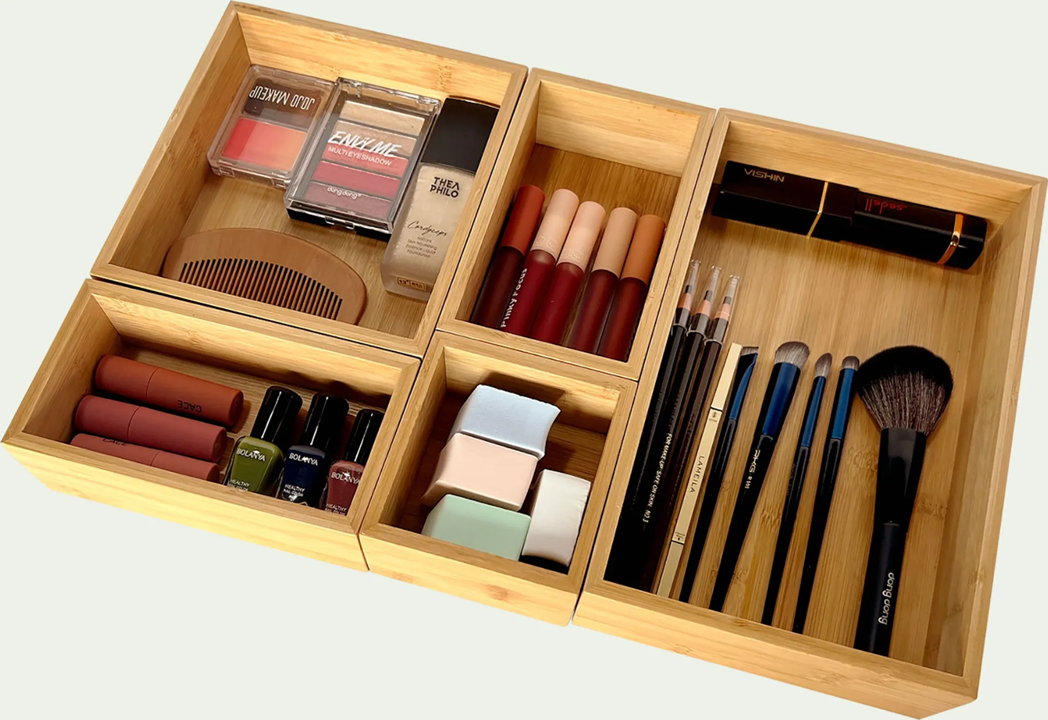 6 Transparente Schubladen-Organizer – 30,5x15,7 Cm, Mit 25 Rutschfesten Pads Für Make-up, Schmuck & Küche