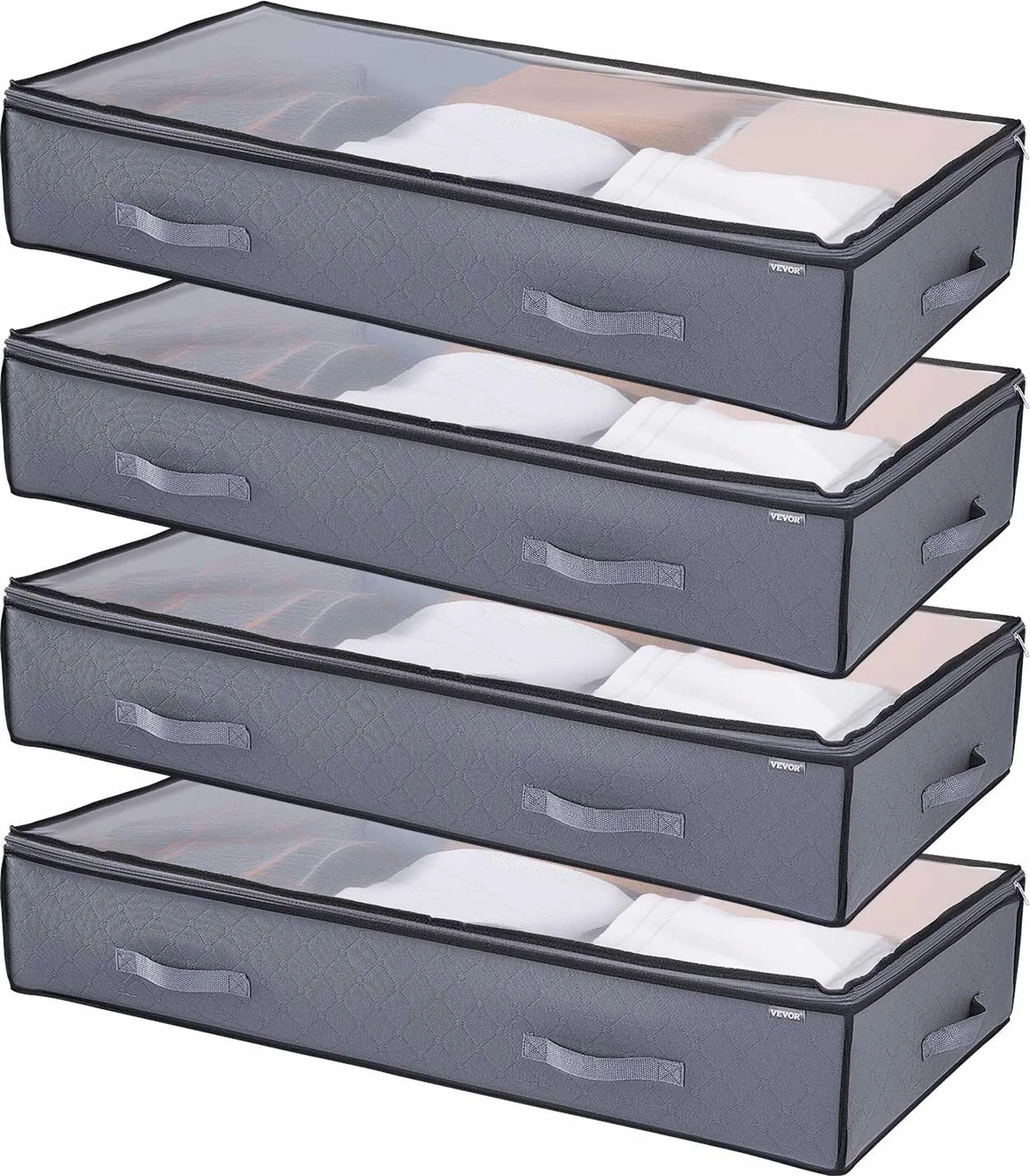 Scatola Portaoggetti Pieghevole 72L Con Ruote E Coperchio - Contenitore In Plastica Impilabile 65x38x35 Cm Per Cucina E Camera Da Letto