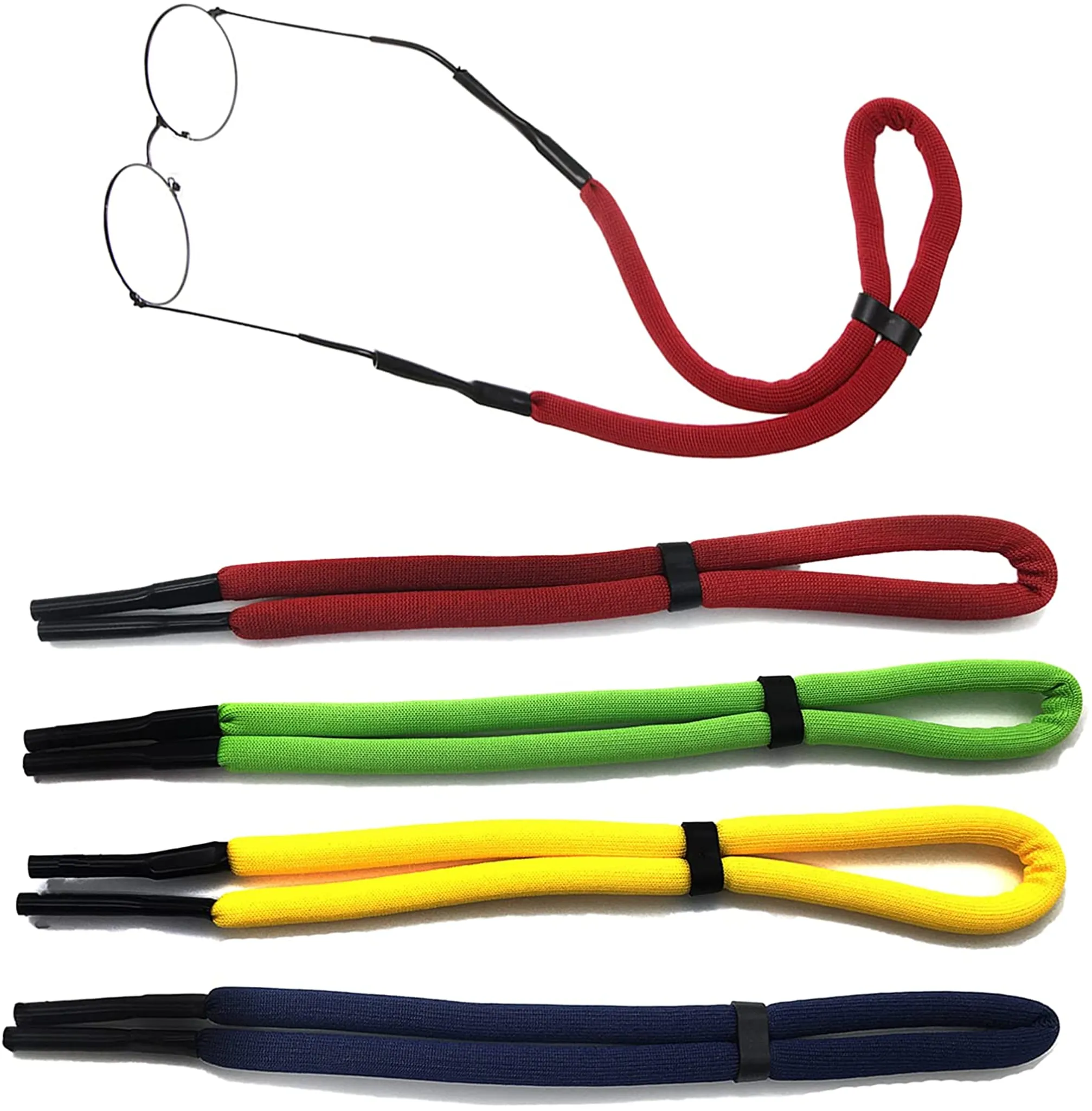 kuou 6 Stück Brillenband Soft Sport Brillenbänder Verstellbare Anti-Rutsch Brillenhalter Glasschnur Lanyard für Lesen Sport Outdoor 