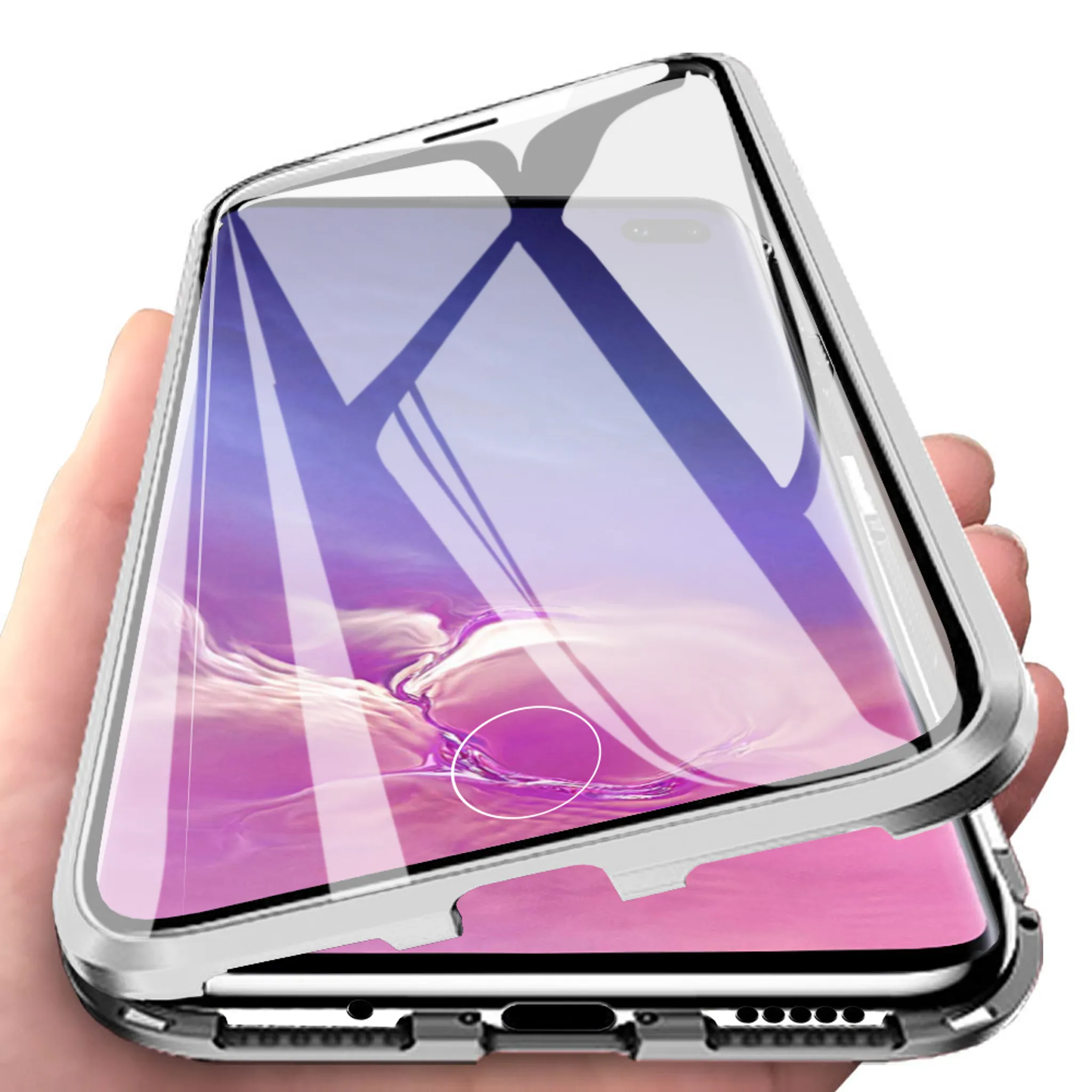 Magnetische Handyhülle (vorne und hinten) für Samsung Galaxy S10