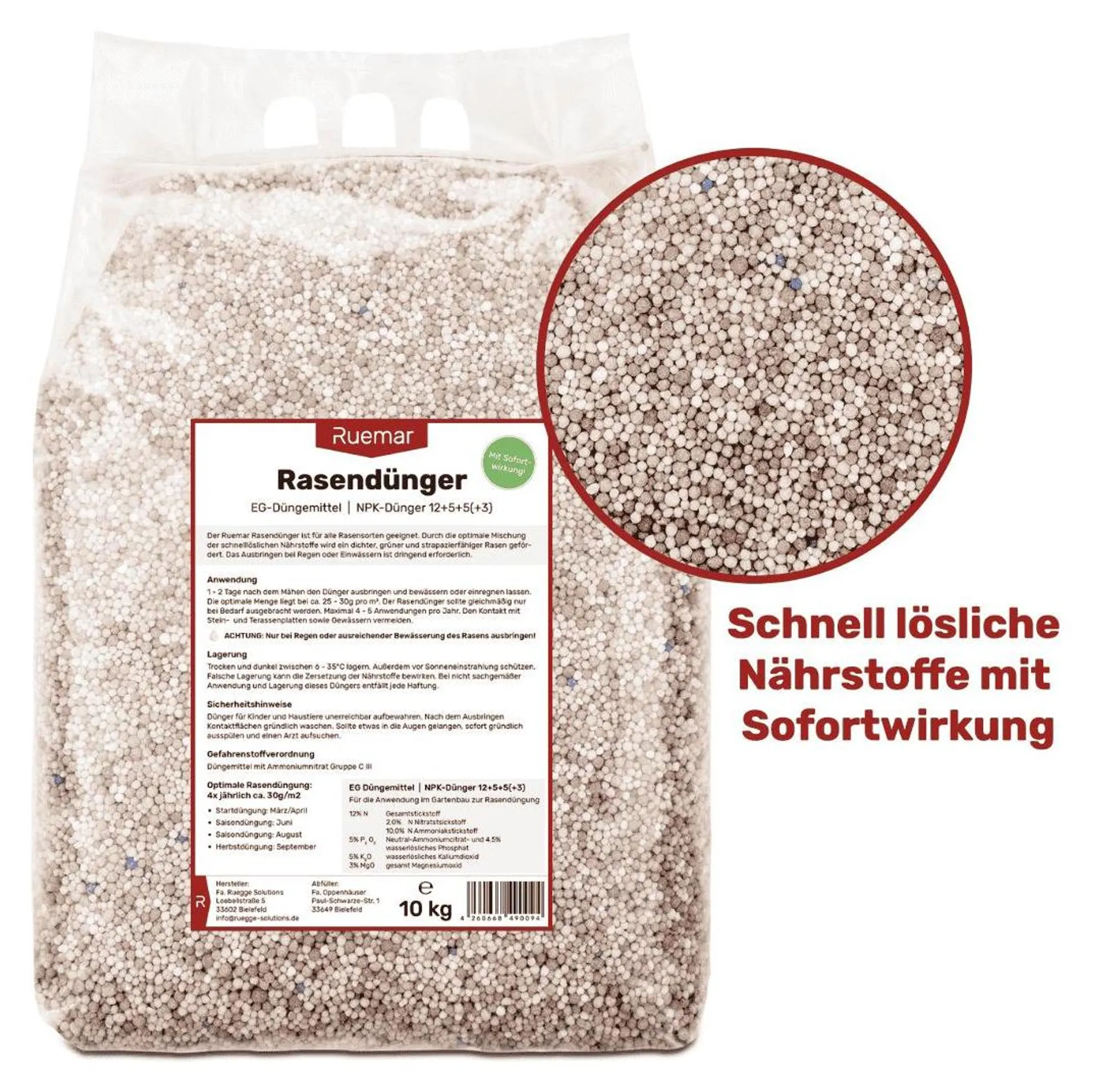 3 x 10 kg Ruemar Rasendnger (30 kg) Dnger