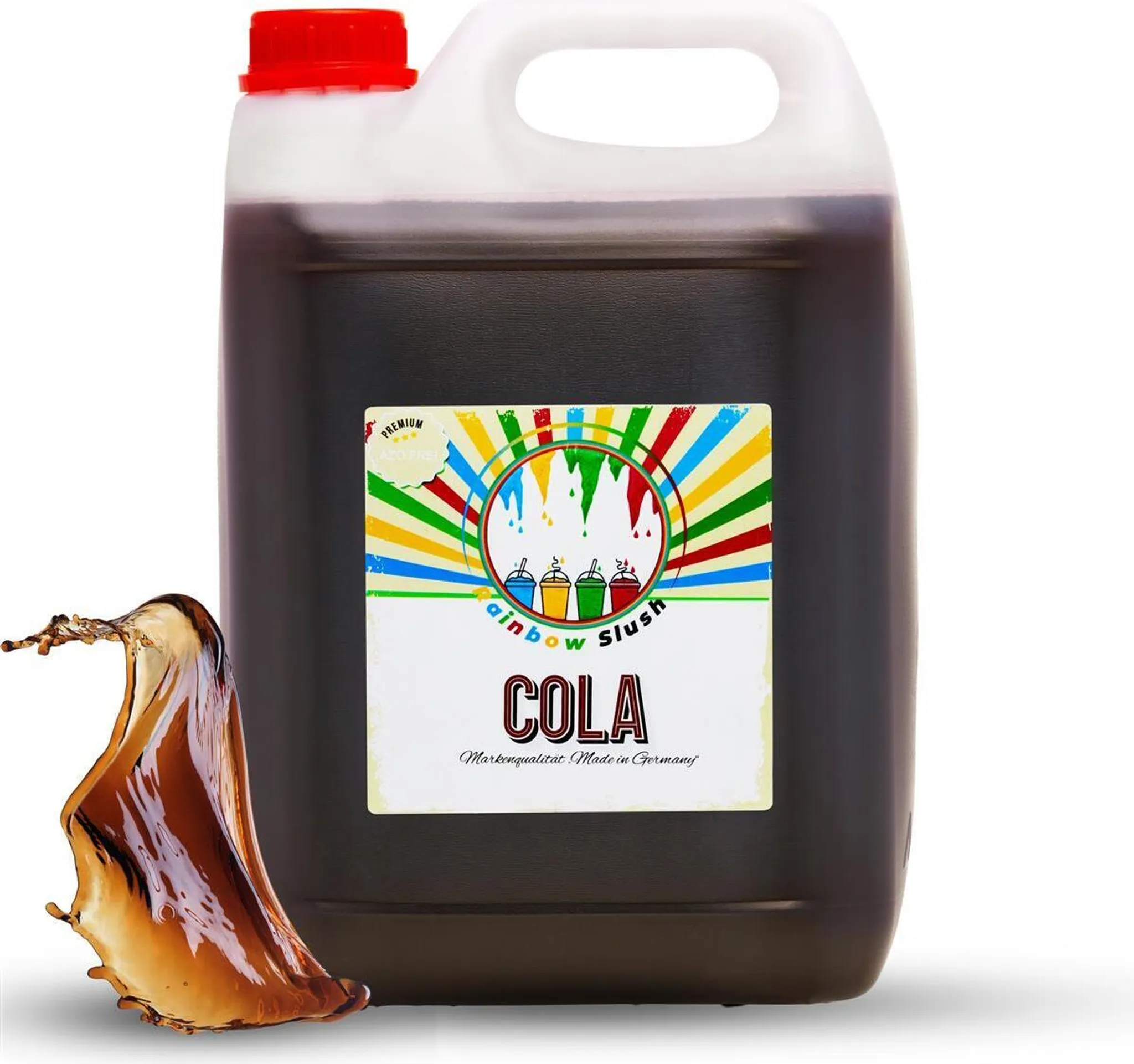 Rainbow Slush Sirup Cola-Geschmack – 1 Liter, Azo-frei, Von Hopser Funfood