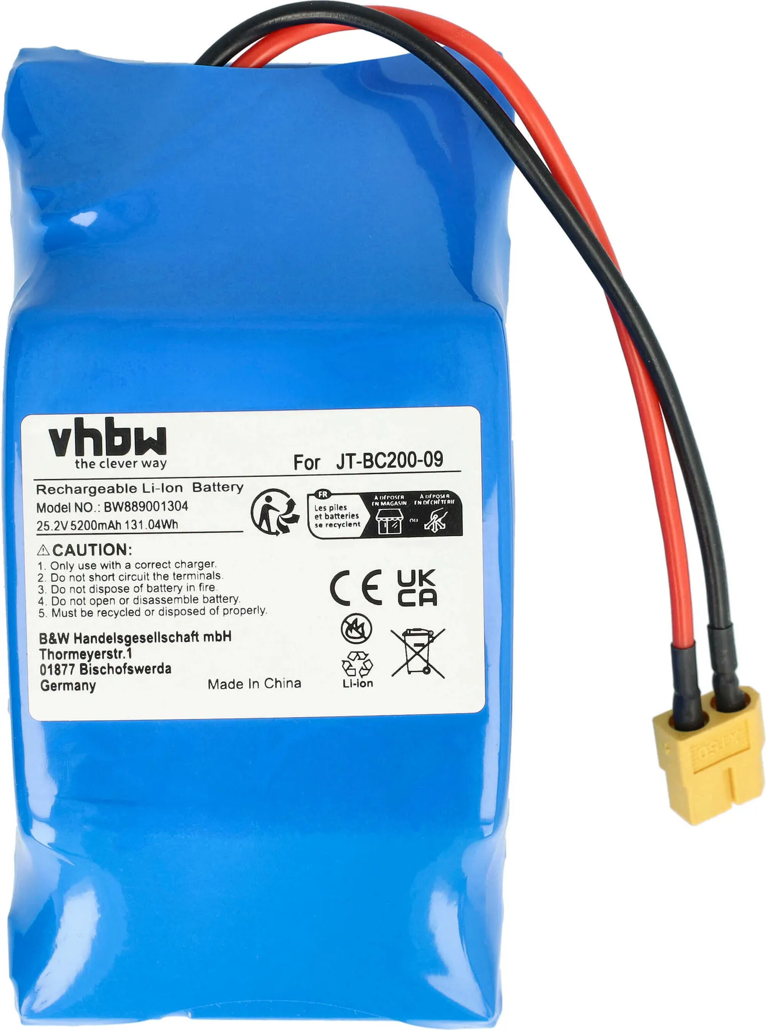 vhbw Akku für Jetech JT-BC204 Hoverboard (5200mAh)