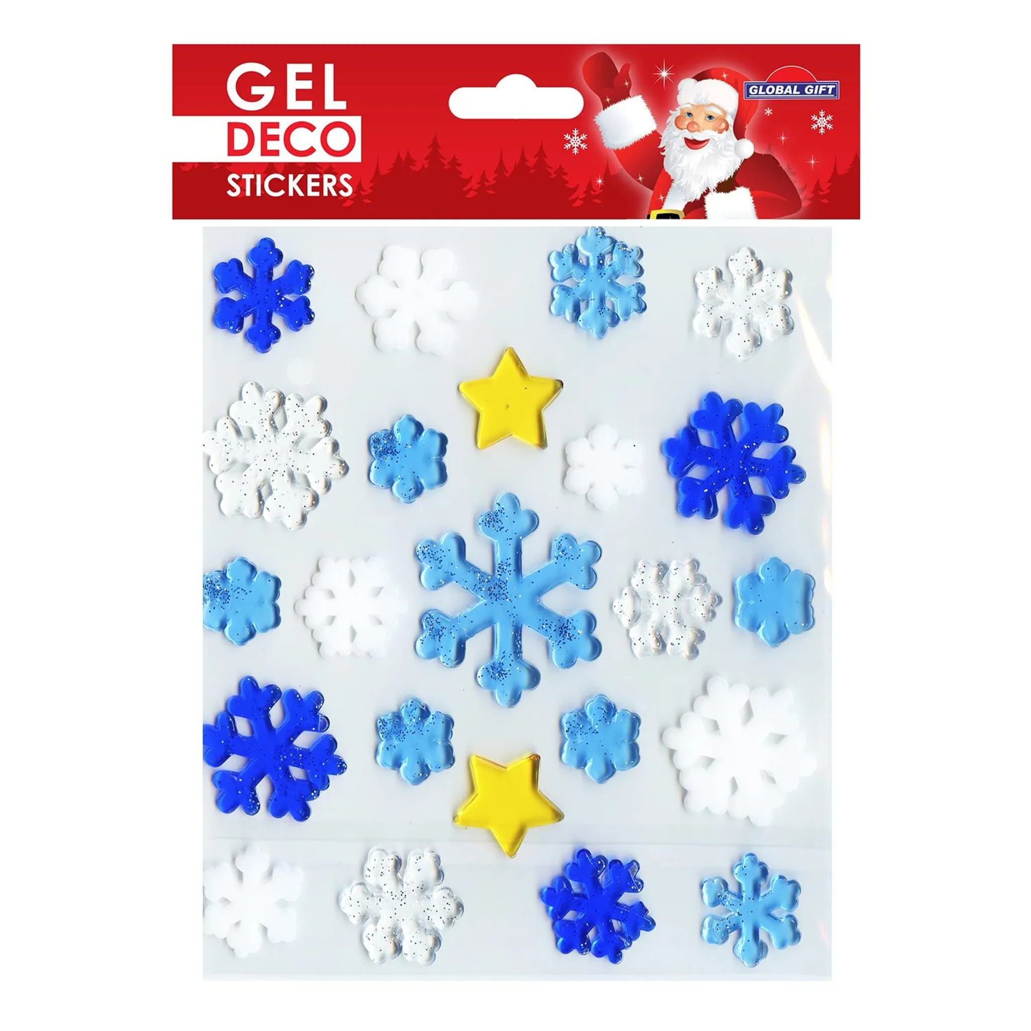 infactory Gel Sticker Fenster: 3D-Gel-Glitzer-Fenstersticker im  Schneeflocken-Design, 33-teilig (Gel Fensterbilder Weihnachten)
