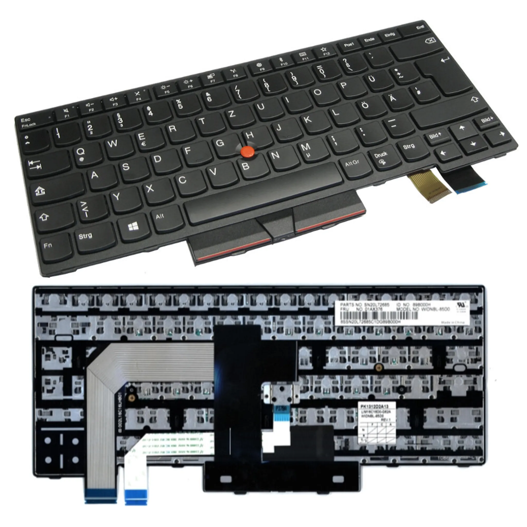 Lenovo 5M10Z54338 Original Tastatur DE (deutsch) Sc Produktbild-Vorschau 3