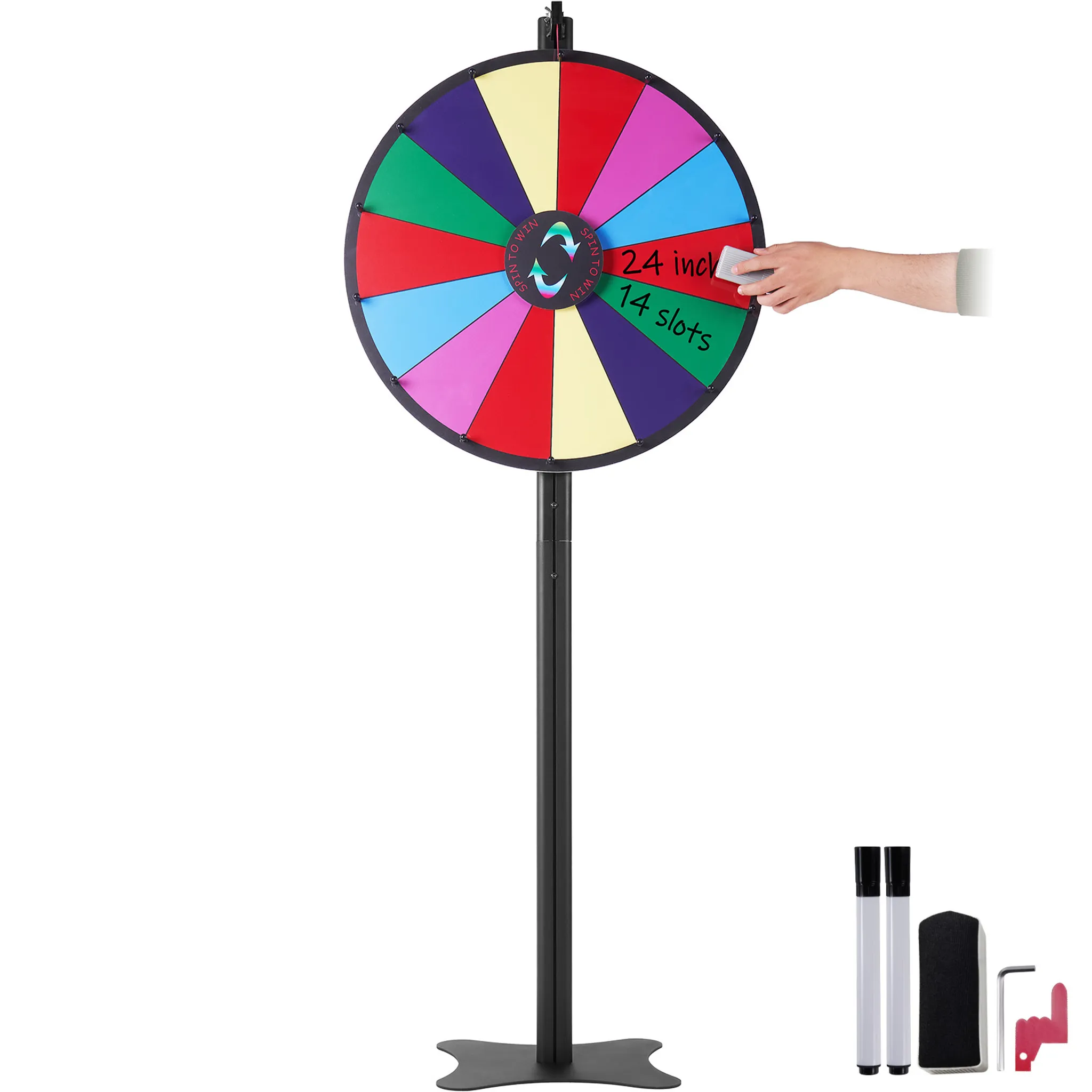 Ruota Della Fortuna Da Tavolo - 30 Cm, 10 Slot, Con Pennarello Cancellabile, Per Feste, Pub E Fiere