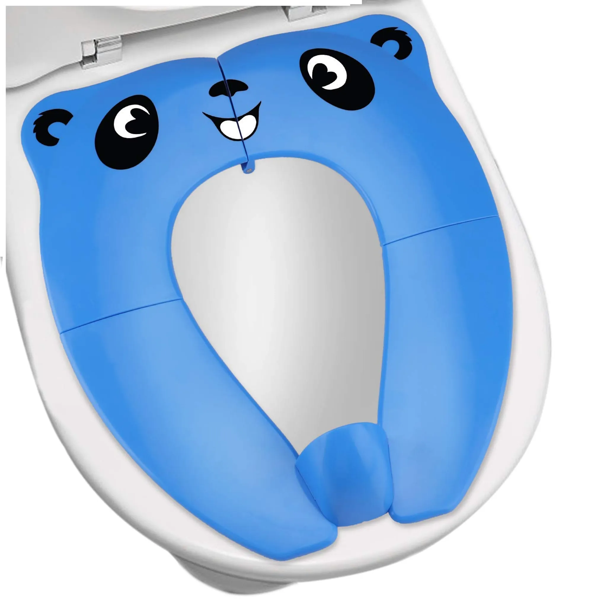 Honboom Reisetöpfchen Blau Baby Töpfchensitz für Drinnen und Draußen Tragbarer Töpfchen für Kleinkinder Klappbarer Toilettensitz 