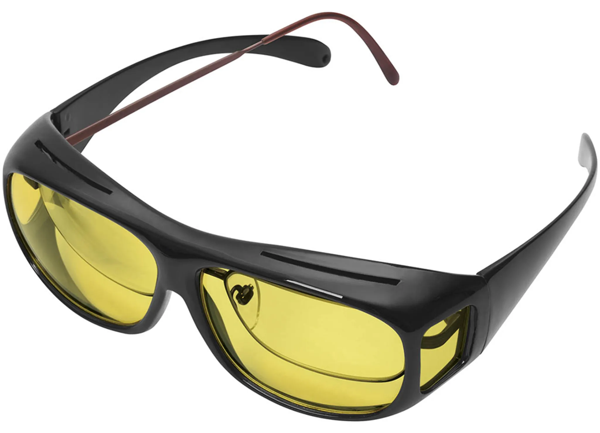 schwarz/gelb Blendschutzbrille Nachtsichtbrille für Autofahrer Posan Überzieh Nachtsichtbrille Brillenträger 