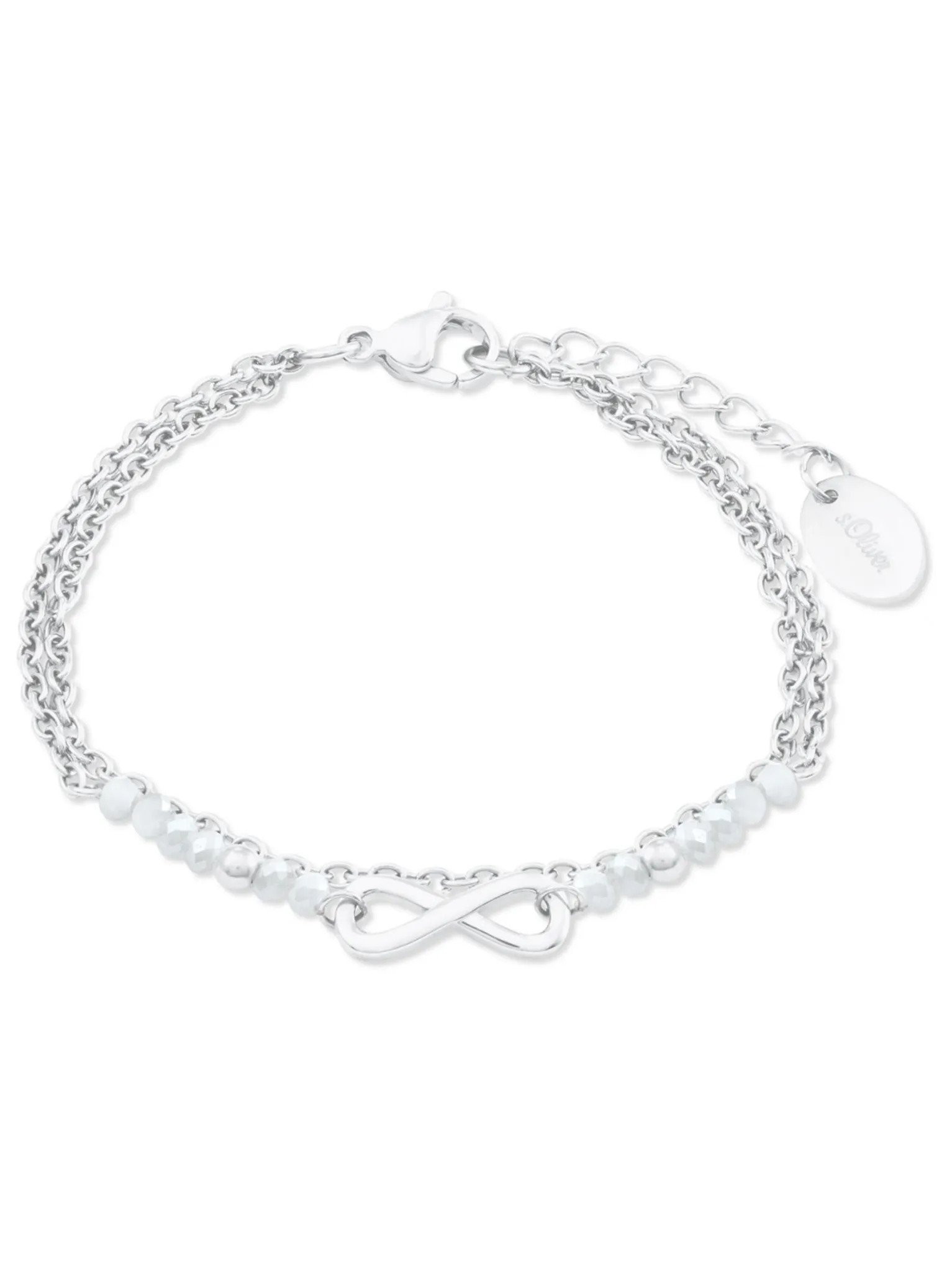 s.Oliver 2022717 Damen Armband Infinity Edelstahl Silber 20 cm
