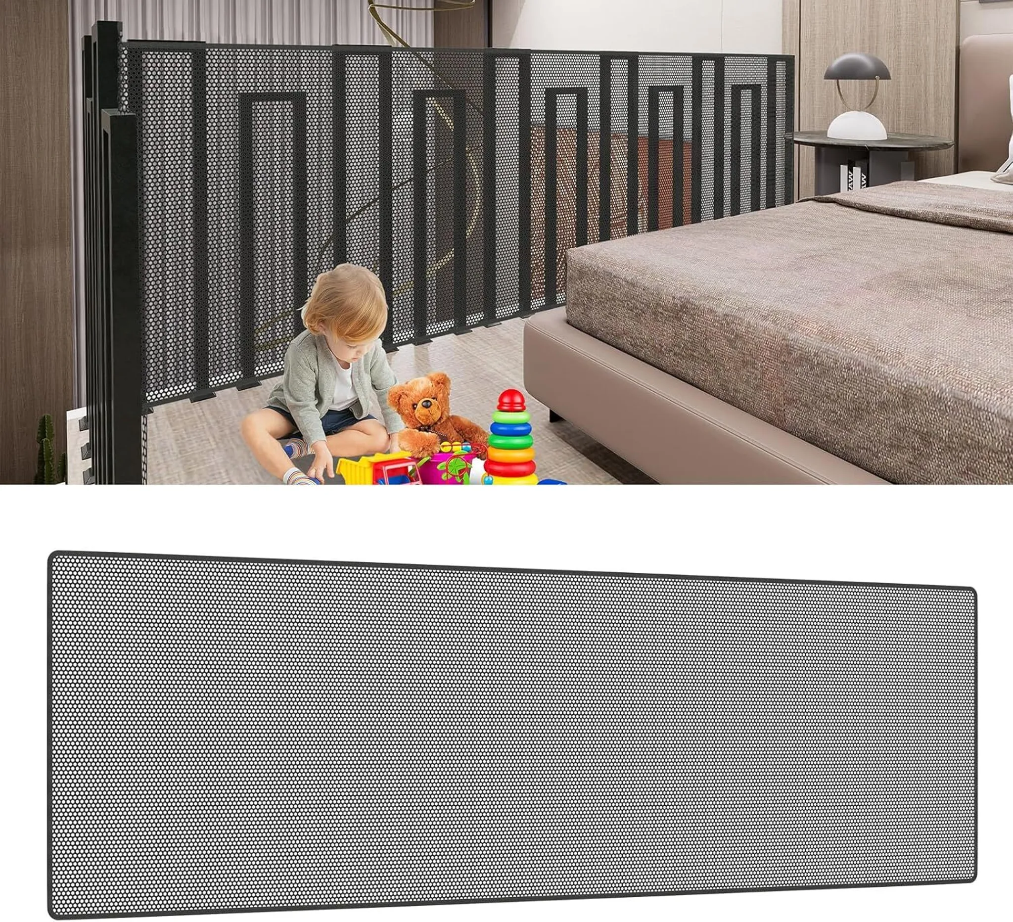 Rete Di Sicurezza Per Bambini E Animali - 450x90 Cm, Nera, Per Ringhiere Scale E Balconi - Foto 10