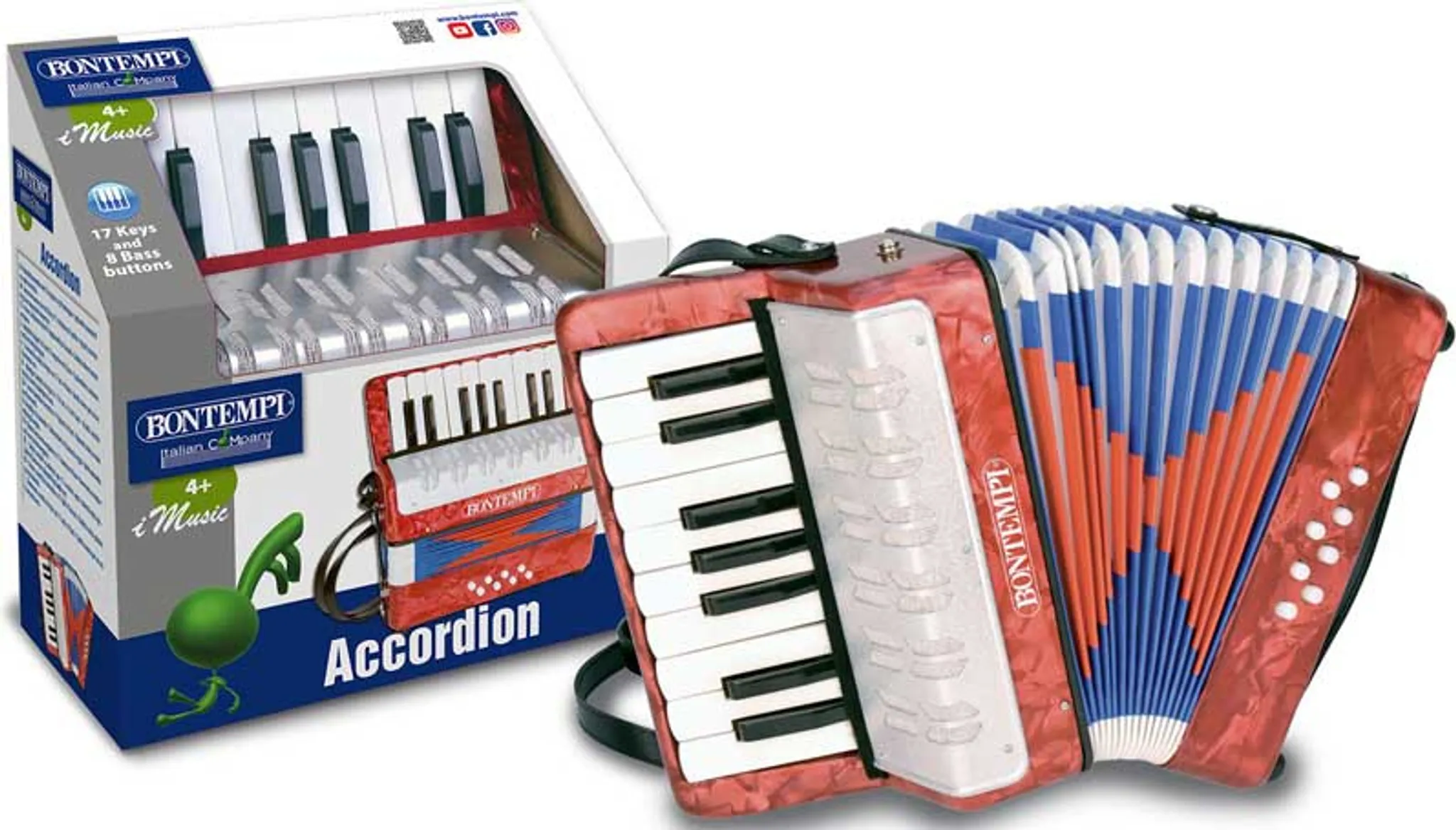 Accordéon Bontempi Avec 17 Touches Et Boutons De Basse