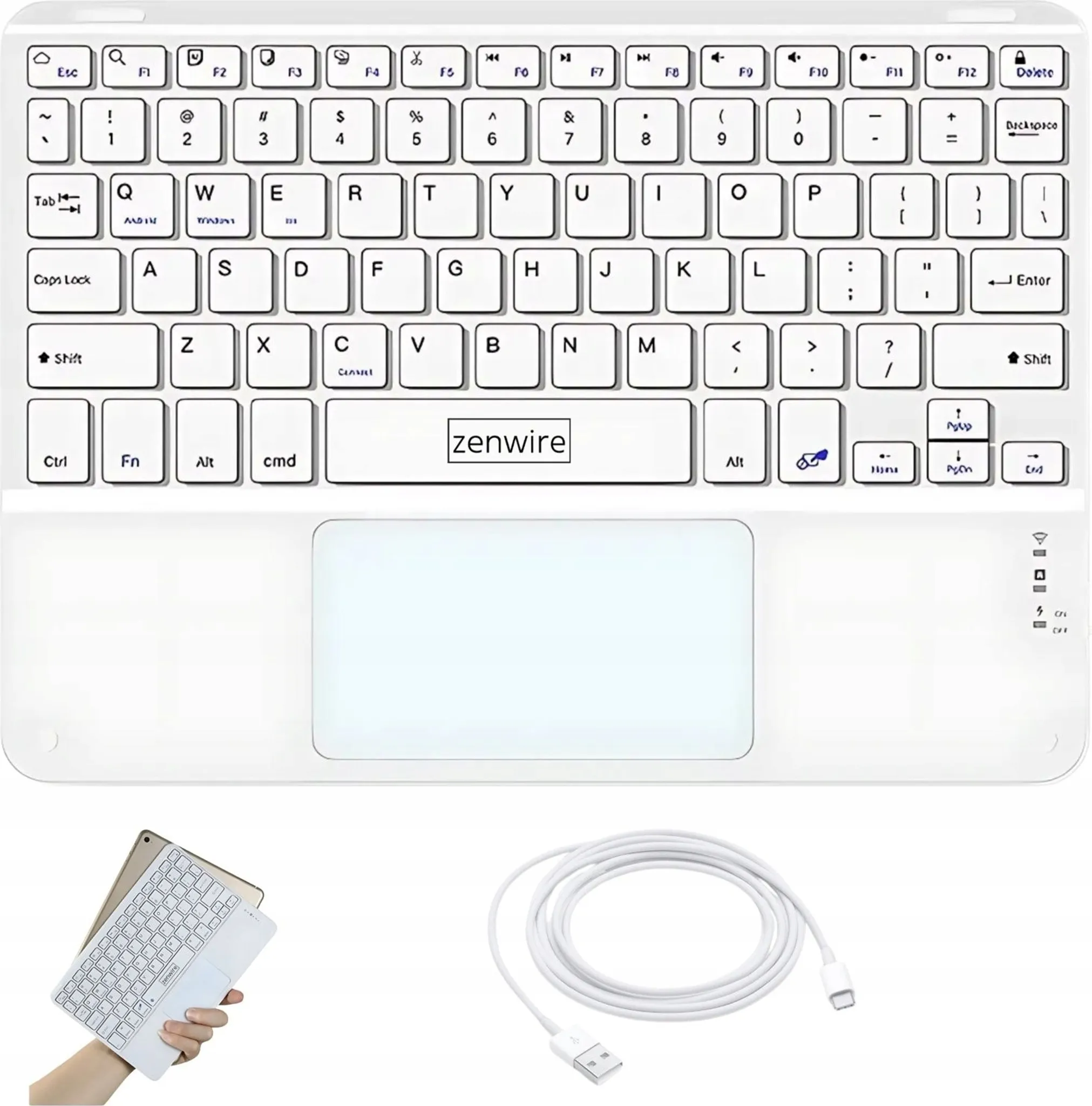 HOU Custodia per iPad Air 11 con tastiera (M3 2025, M2 2024), custodia protettiva magnetica rimovibile e girevole, retroilluminazione a 7 colori, touchpad, portapenne elastico per iPad Pro 11 (4°-1