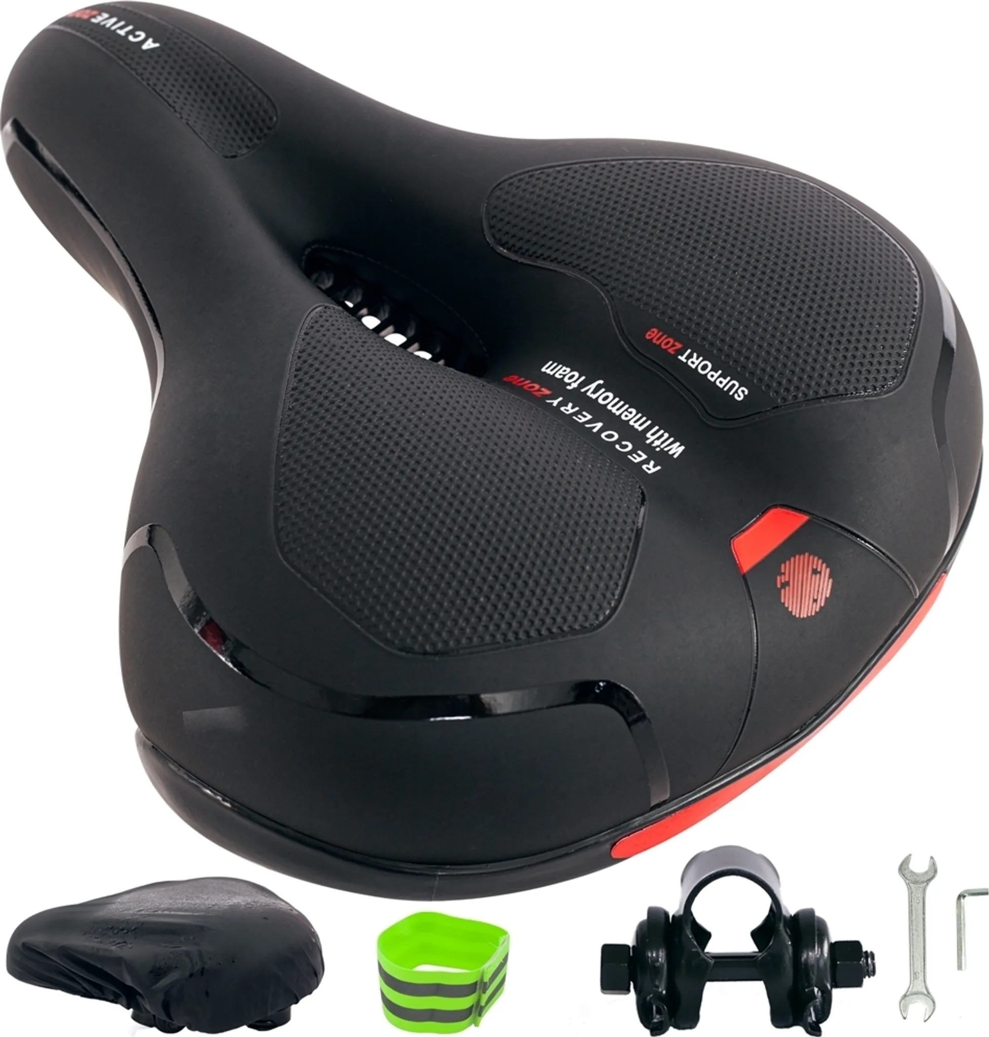 Selle Vélo Homoto Gel Confort Noir Avec Housse De Pluie - Ergonomique