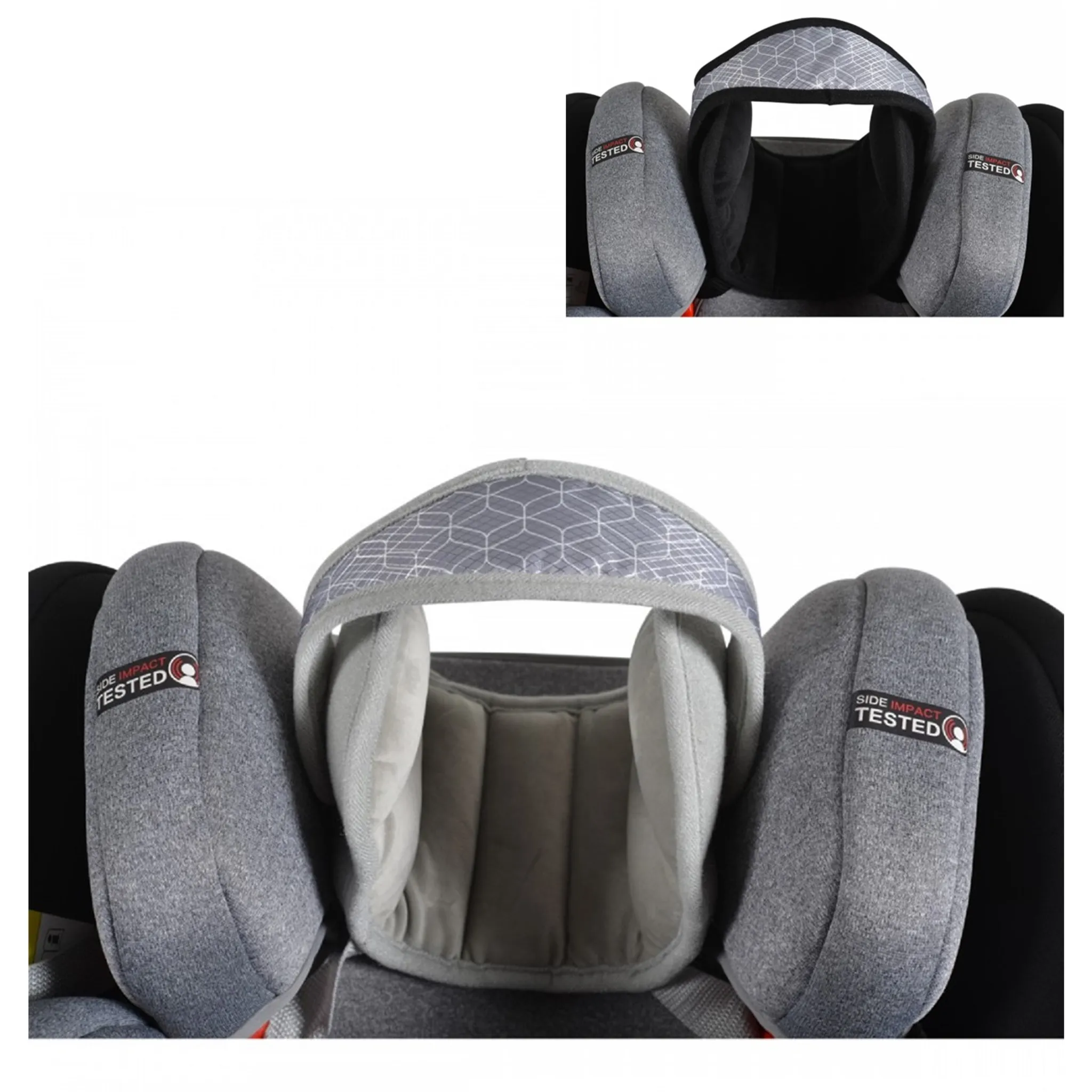 Cangaroo Kindersitz-Kopfstütze Shelter ergonomisch Kopfschutz für Auto  Kopfgurt hellgrau