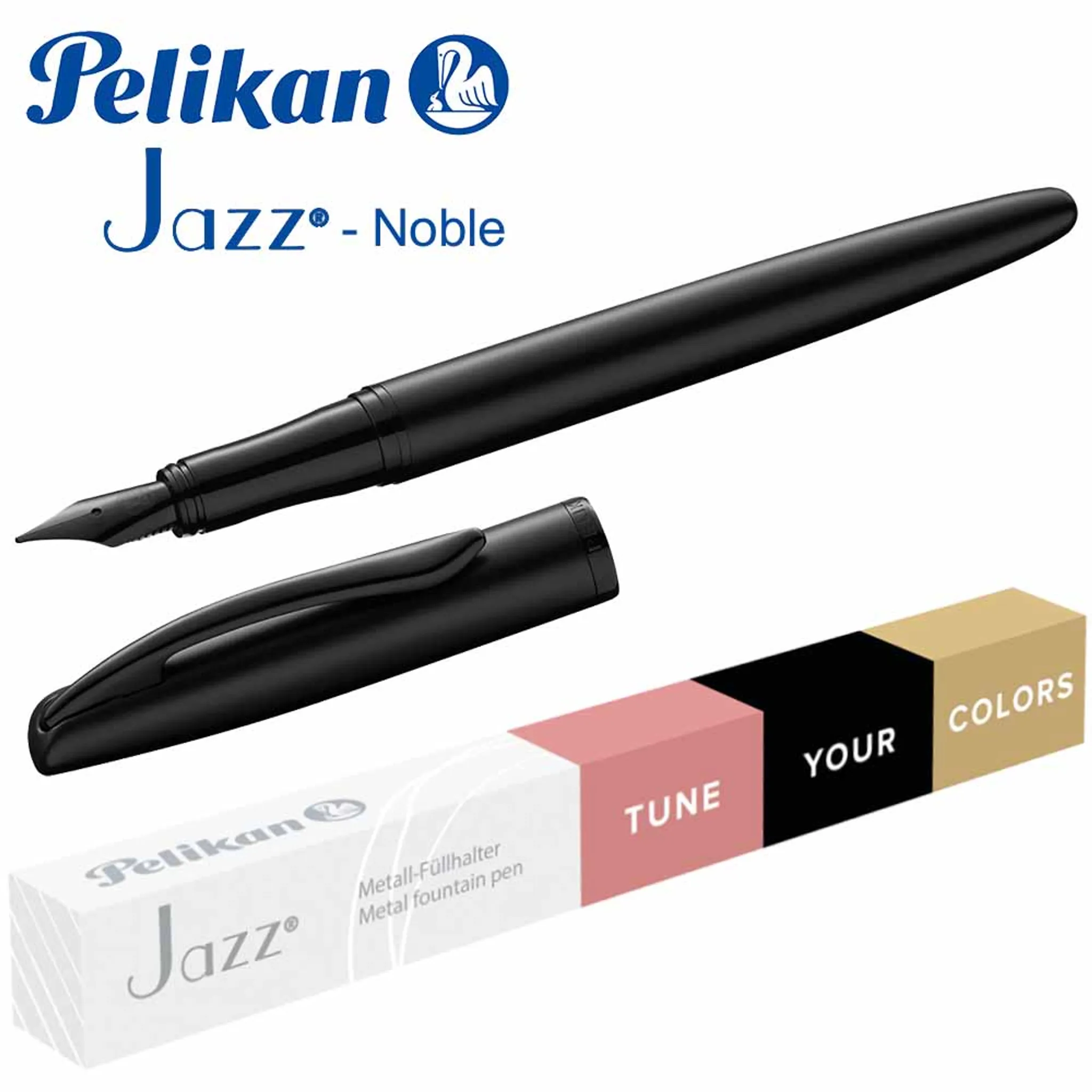 Pelikan Füllhalter Jazz Schwarz Faltschachtel Carbon P36 Elegance Noble