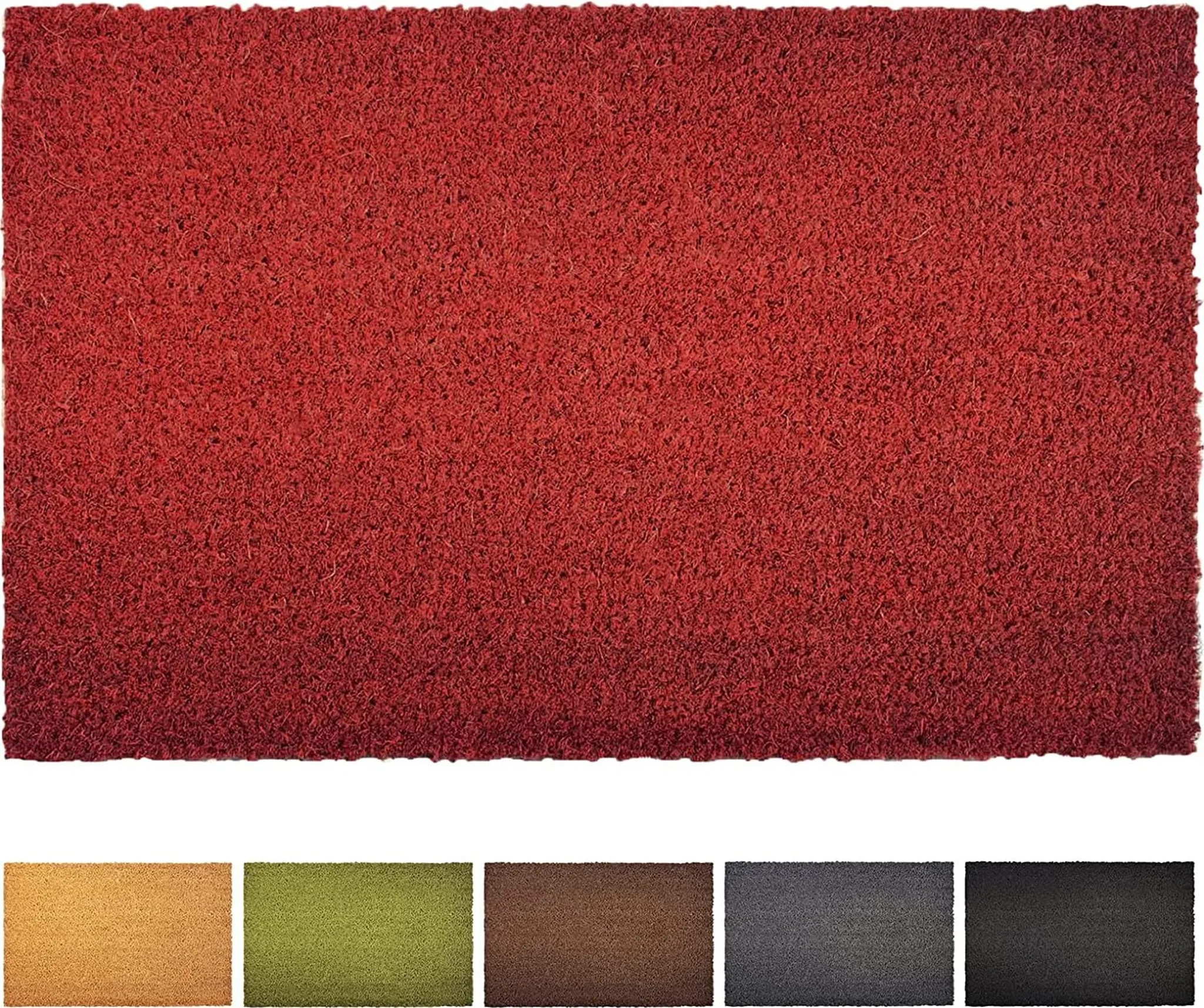 Zerbino In Fibra Di Cocco Rosso 50x80 Cm, Spessore 17 Mm, Con Retro Antiscivolo