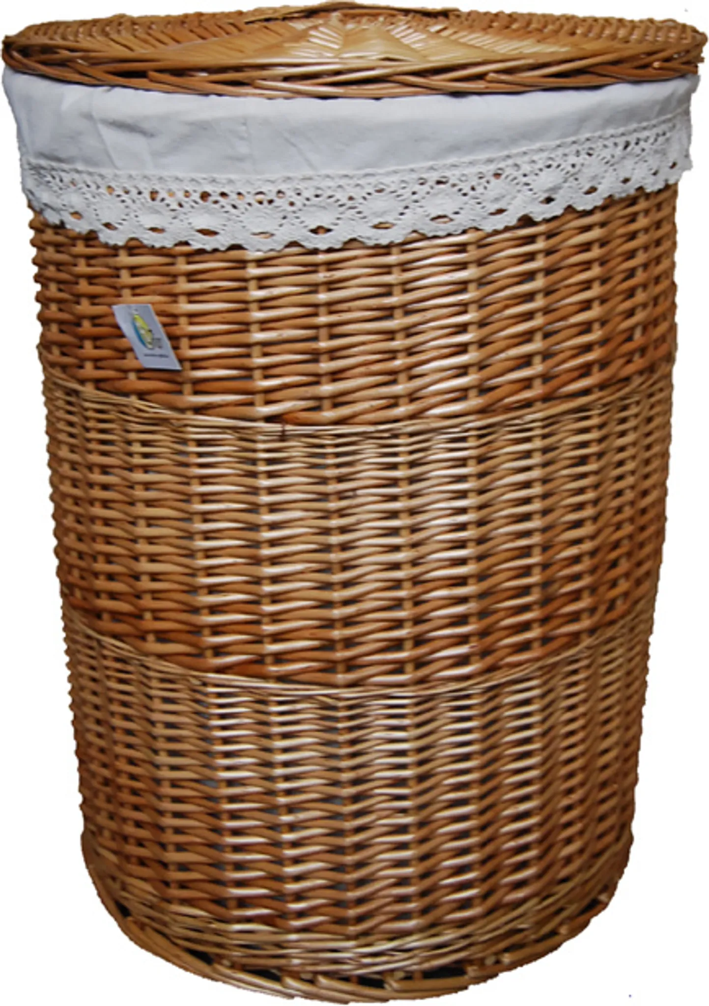 Wäschekorb Wäschetonnen Wäschetruhe Weide beige rund 96L