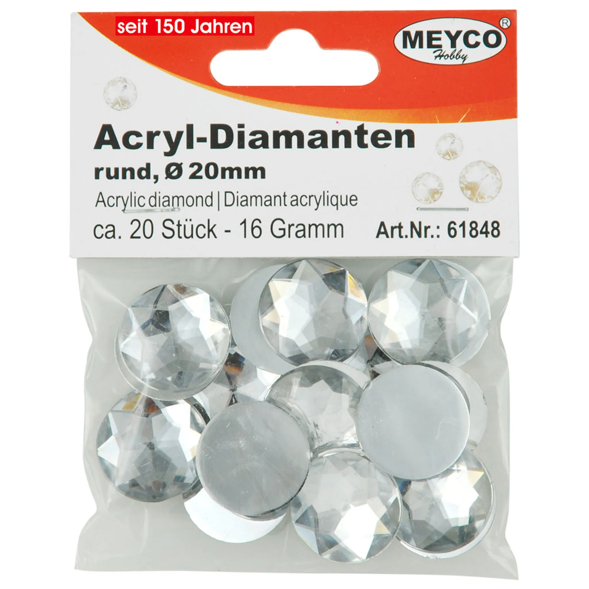 Acryl Diamanten Glitzerstein Dekostein Ø 20