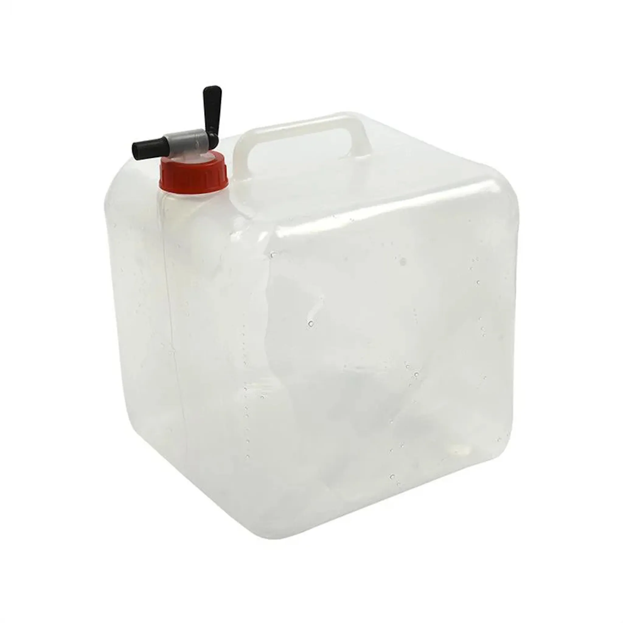 5 x Faltkanister 10 Liter, Wasserkanister faltbar, Kanister mit Hahn,  lebensmittelecht, Camping, PVC, transparent