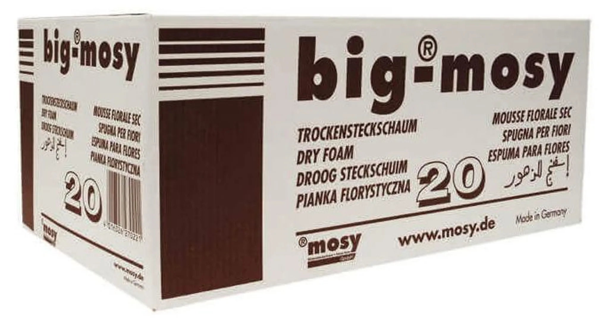 Big Mosy grau 20 Ziegel Trockensteckschaum 23x11x7,5 cm
