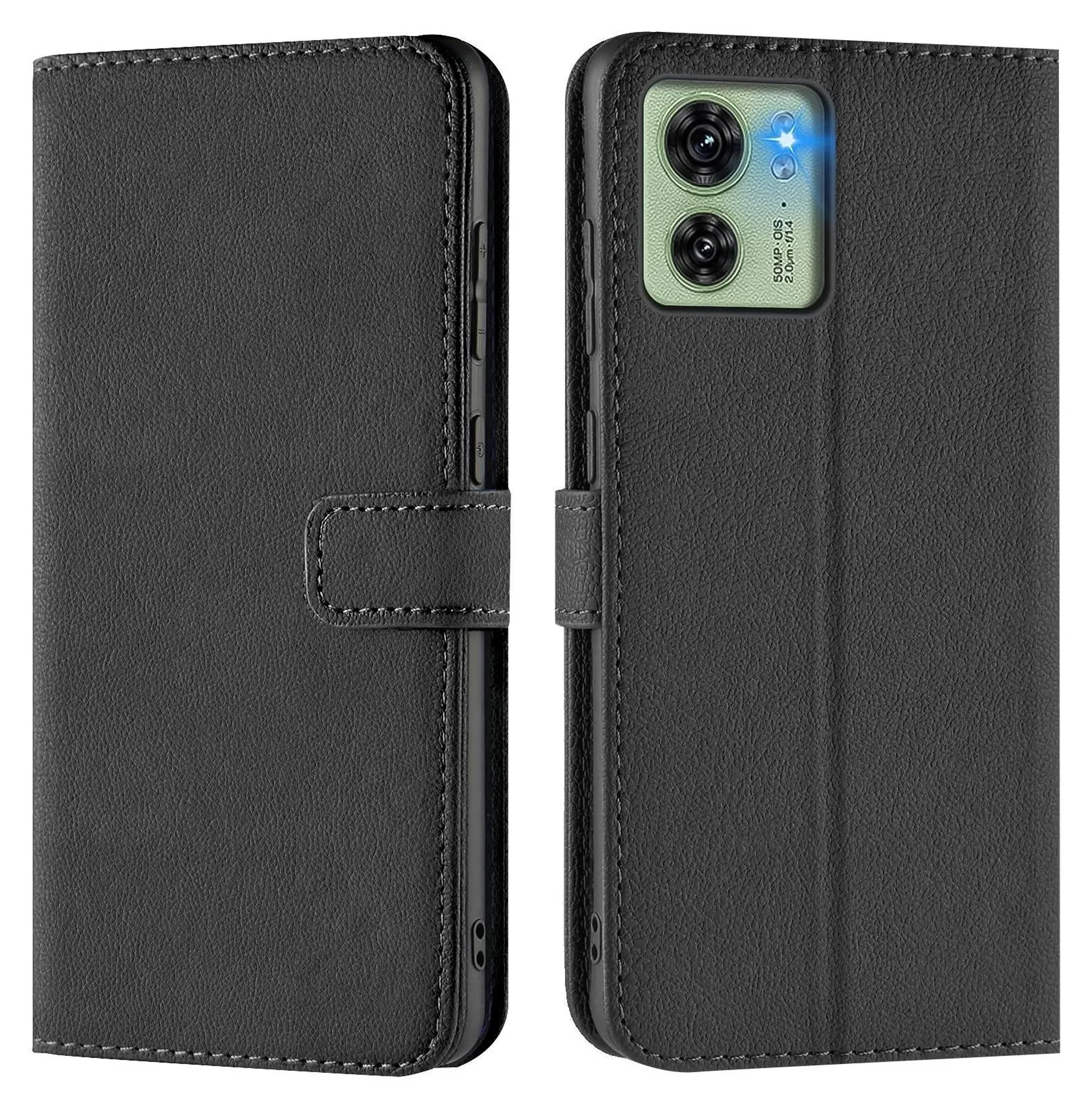 Étui Livre (bookstyle) à Rabat Pour Motorola Edge 40 5G - Noir, Neuf Sous Blister