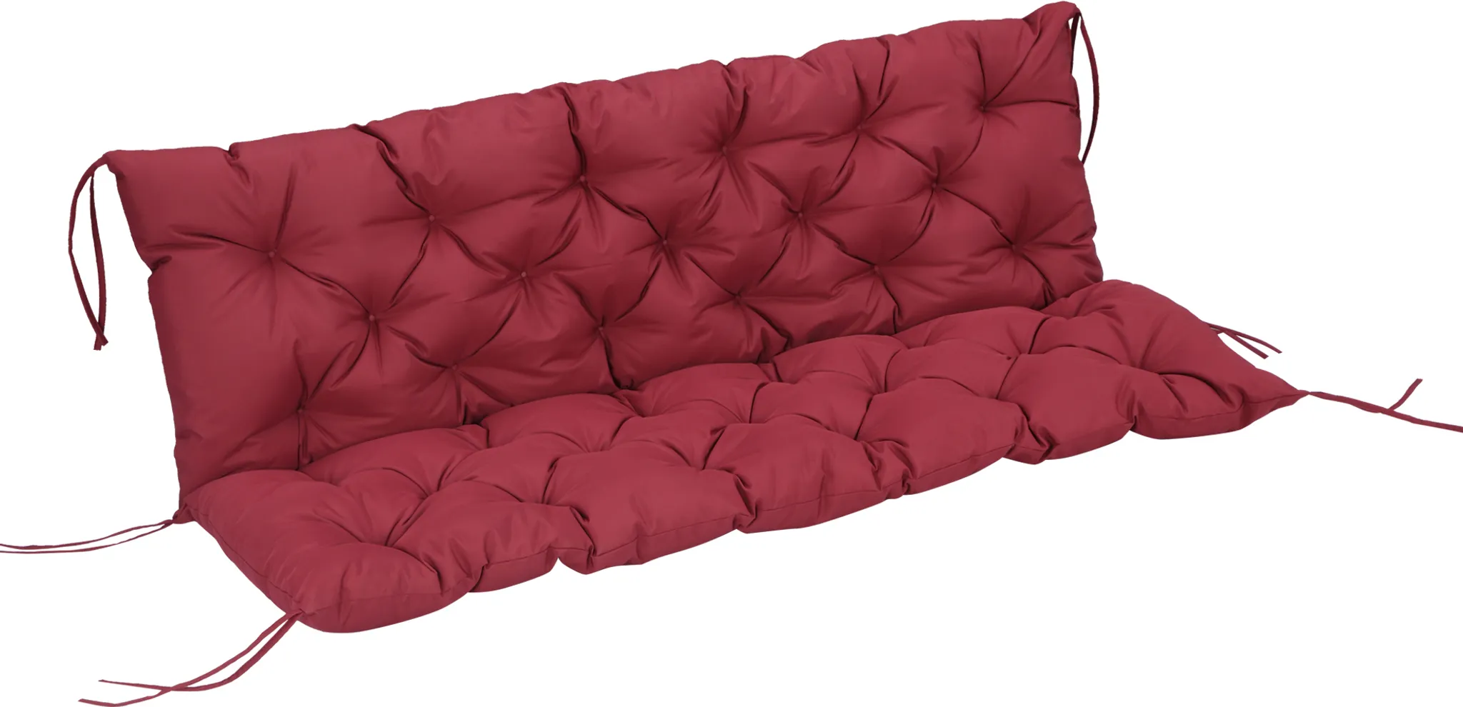 Outsunny Bankauflage Für 2-Sitzer – 98x100 Cm Sitzkissen Mit Rückenlehne & Bändern Für Gartenbänke (Schwarz)