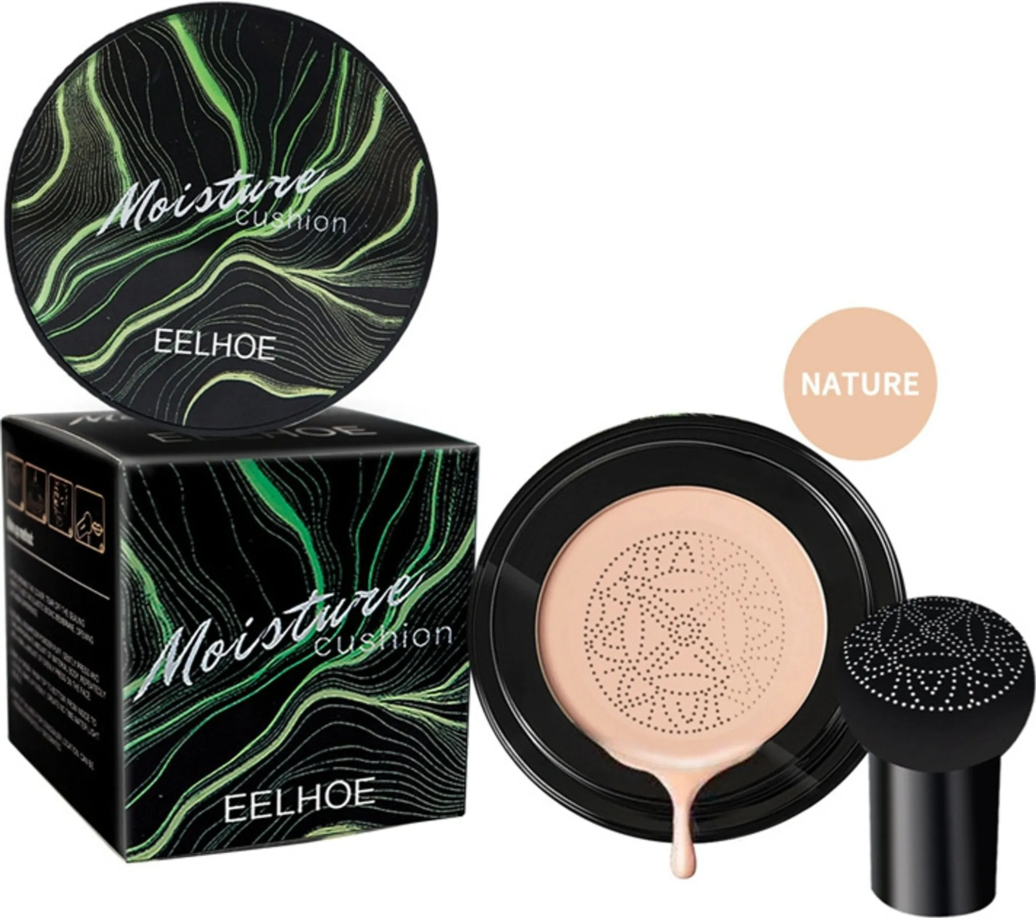 Mushroom Head CC Cream Foundation – Feuchtigkeitsspendende Grundierung Mit Anti-Aging, Wasserfest, Inklusive Pilzkopf-Applikator