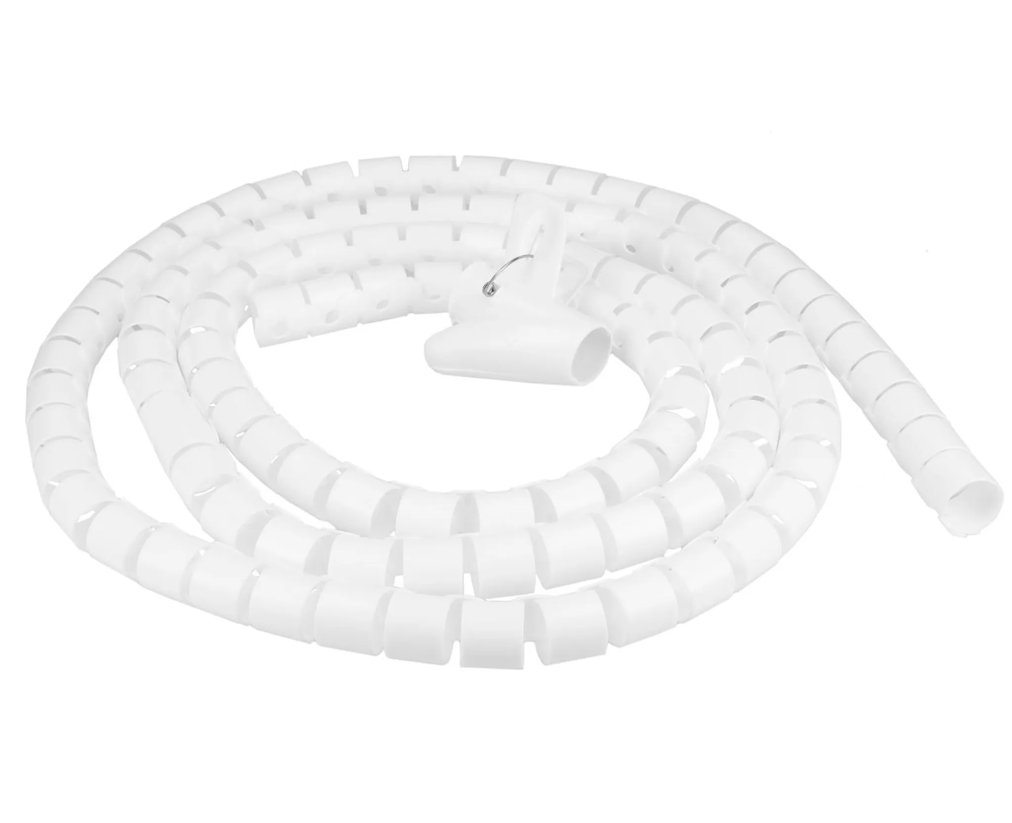 Flexible-Kabelspirale Spiralschlauch mit Einziehhilfe Ø 20 mm Länge 2.5 m WEISS 