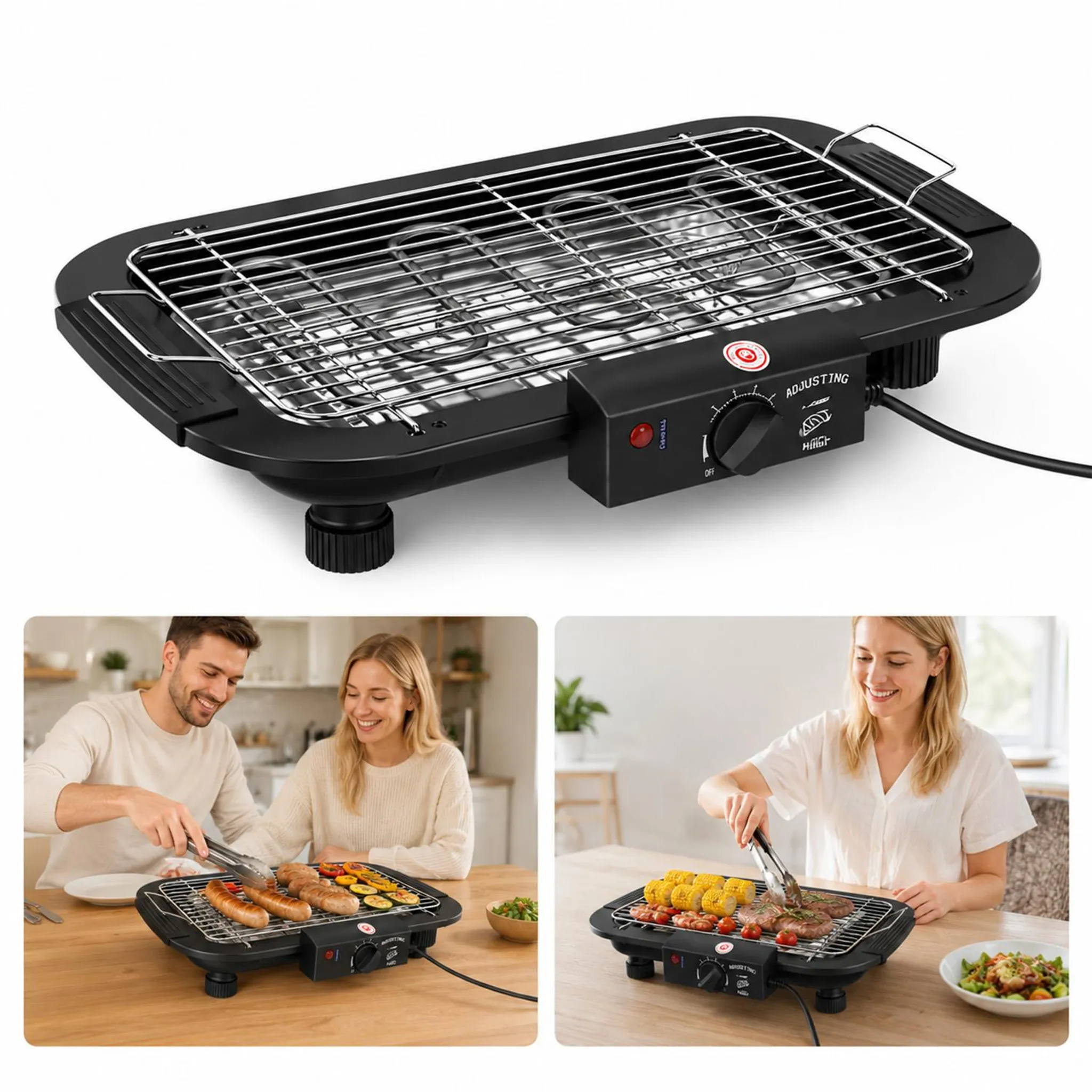 Elektrogrill 2000W, Tischgrill mit 5 Temperaturstufen