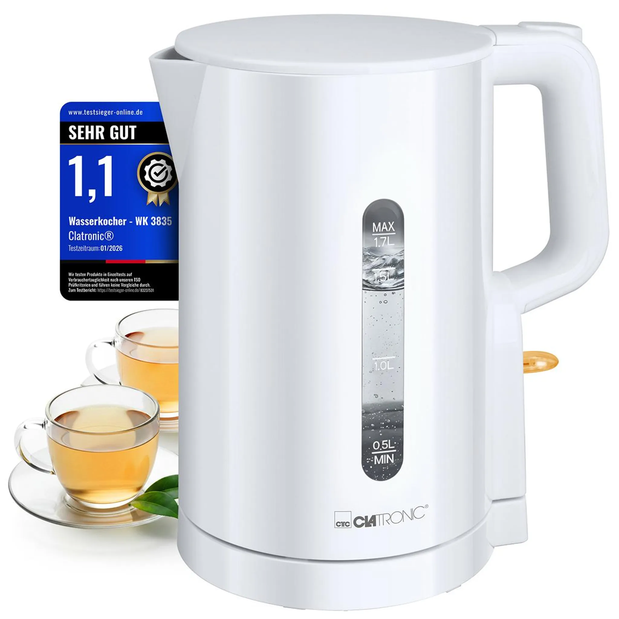 Clatronic® Wasserkocher 1,7L | BPA frei