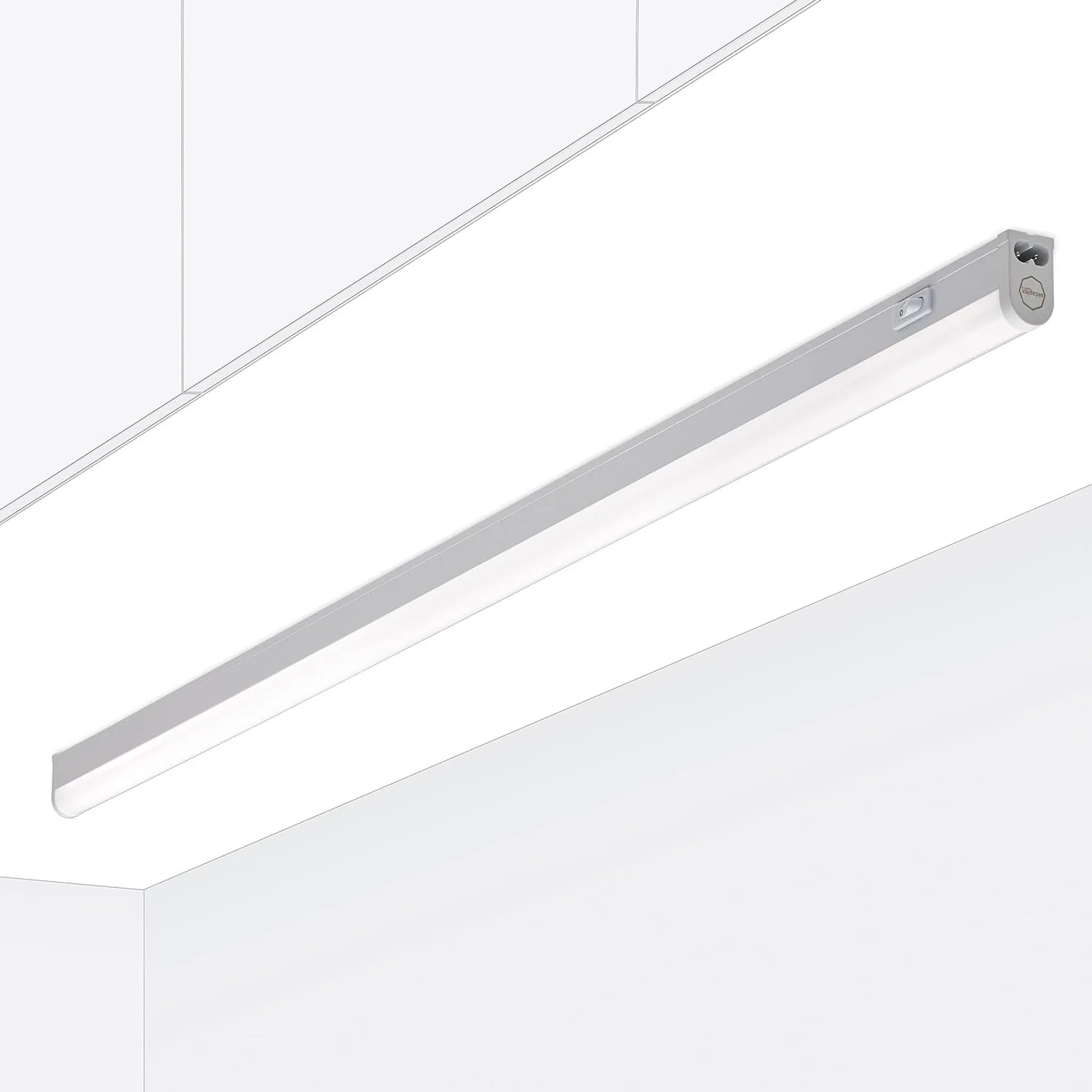 LED Aluminium Küche Unterbauleuchte Lichtleiste 10W 600mm Schalter +  Netzkabel