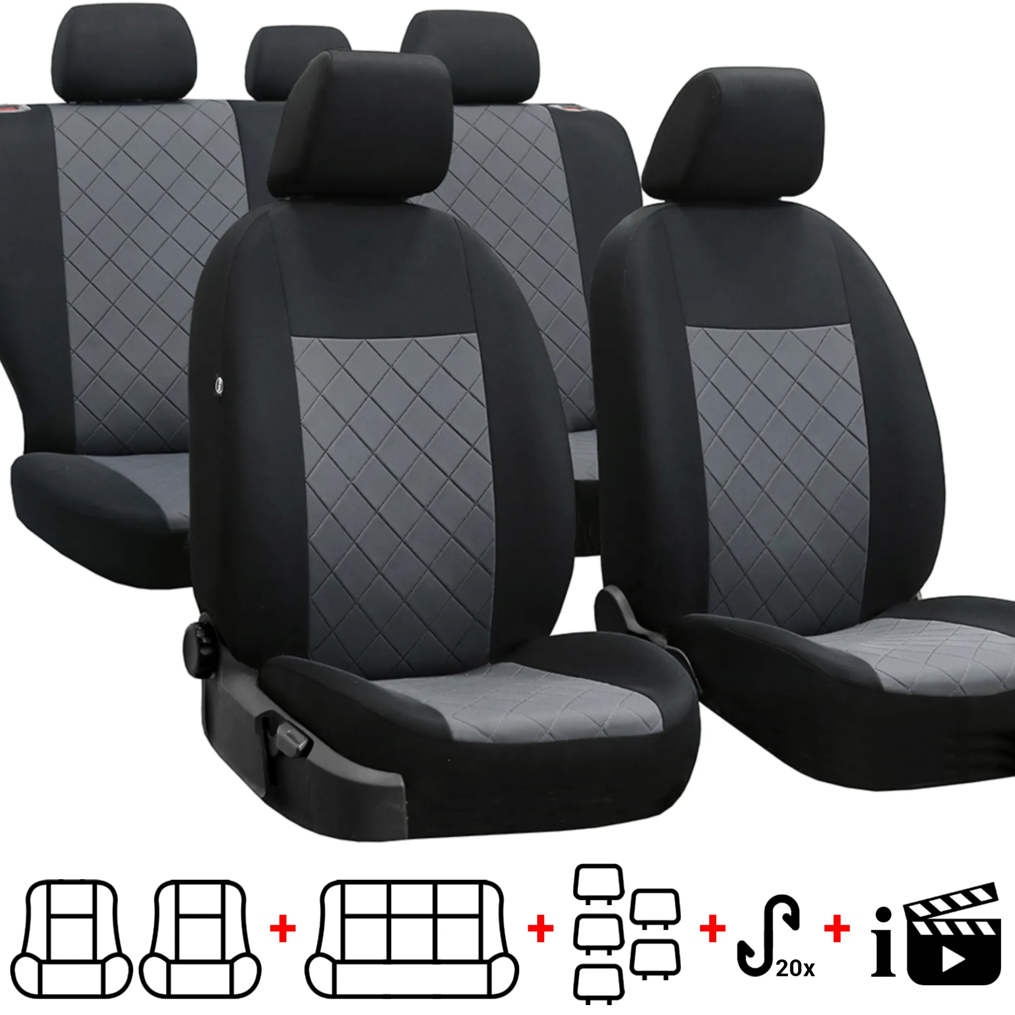 autogadget® 4er Autositzbezüge Auto Schonbezüge Sitzbezüge
