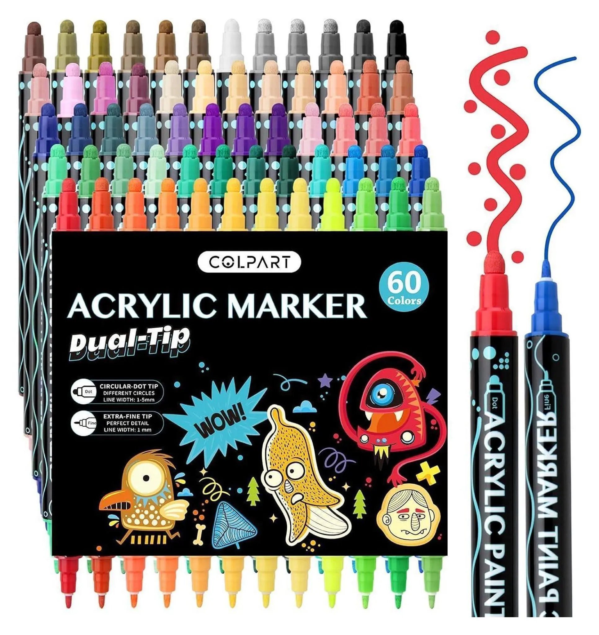 Acrylstifte 12-teilig – Brush Tip Dual Für Steine, Holz, Glas & Mehr