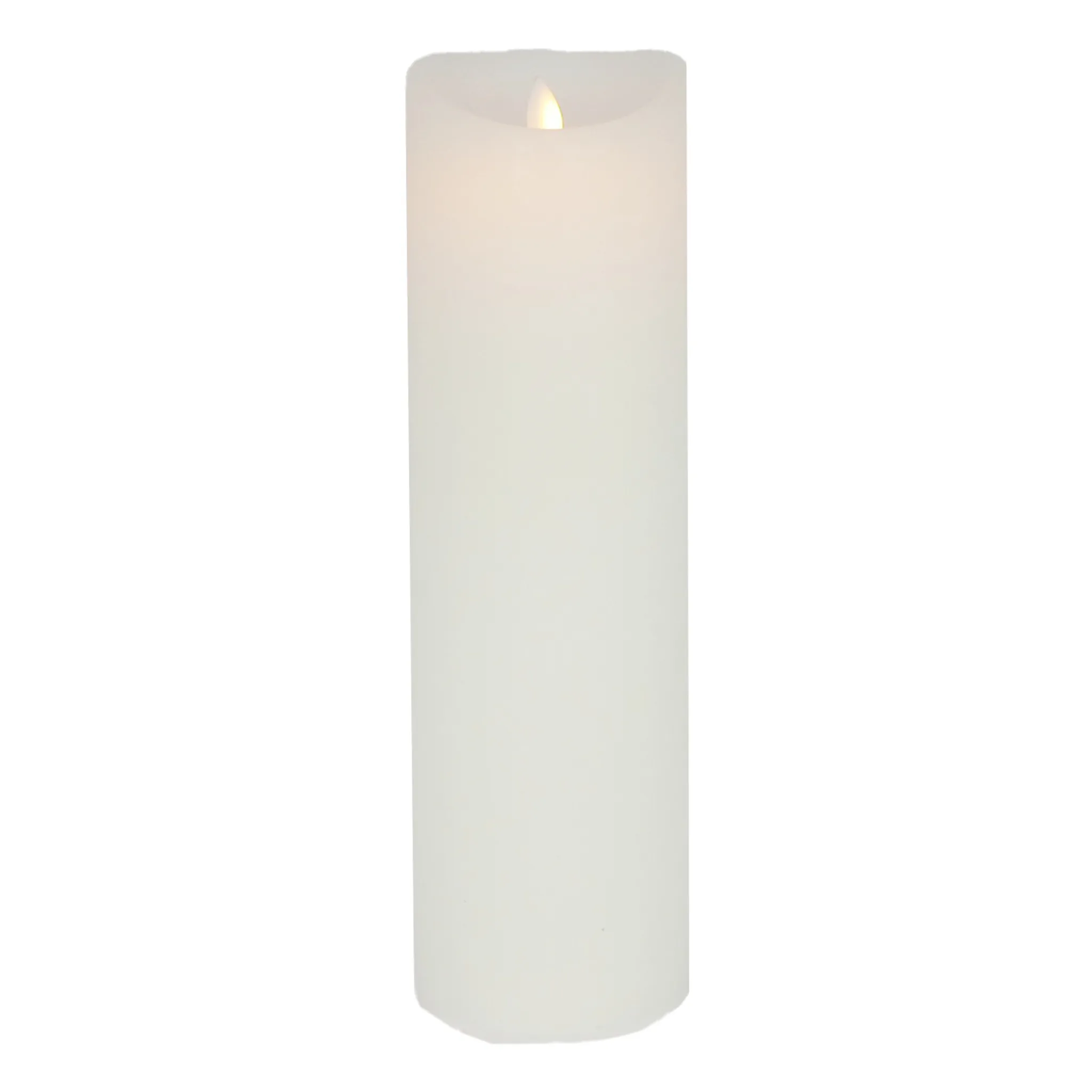 B & S Echtwachs LED Kerze mit Timerfunktion und beweglicher Flamme H 30 cm  Weiß