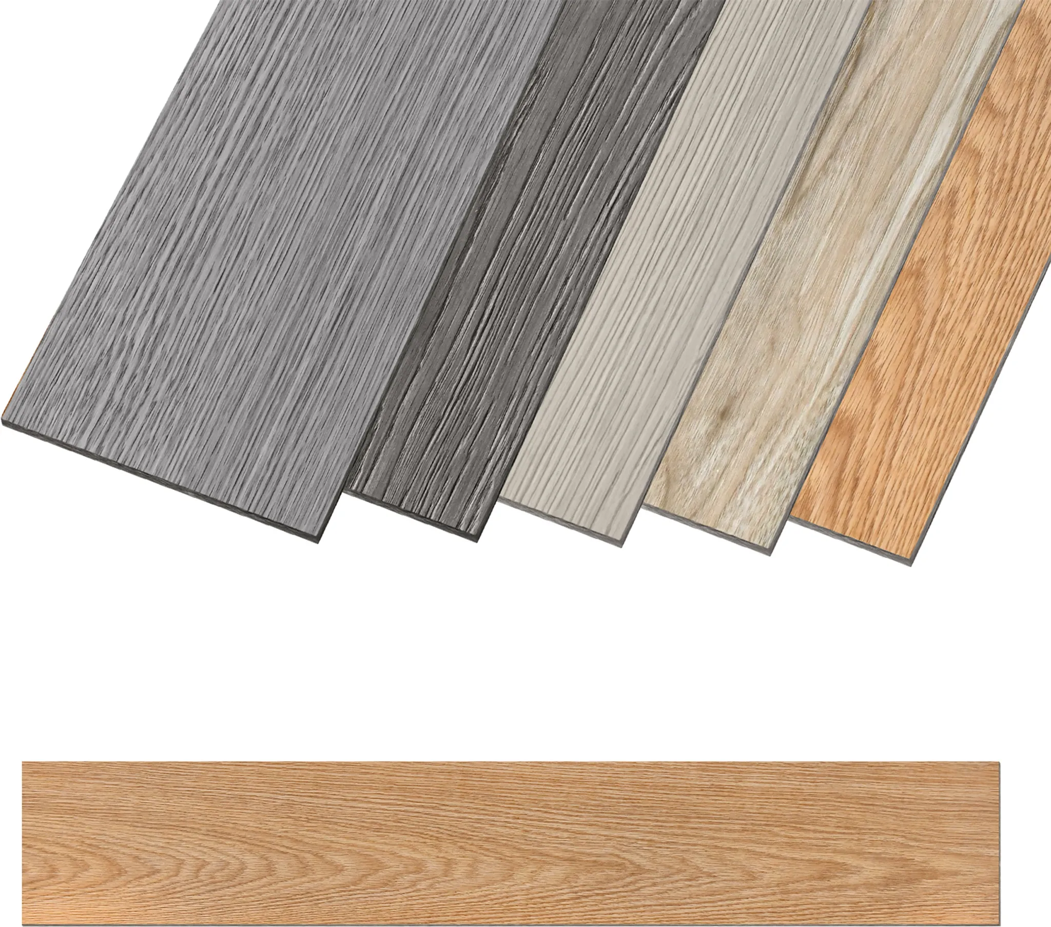 LARS360 2,5 Mu00b2 PVC Bodenbelag Vinylboden Rauchgrau Selbstklebende Holz-Effekt Fliesen Vinyl-Fliesen Klicksystem Fu00fcr Fuu00dfbodenheizung | 91,44cm X 15,24