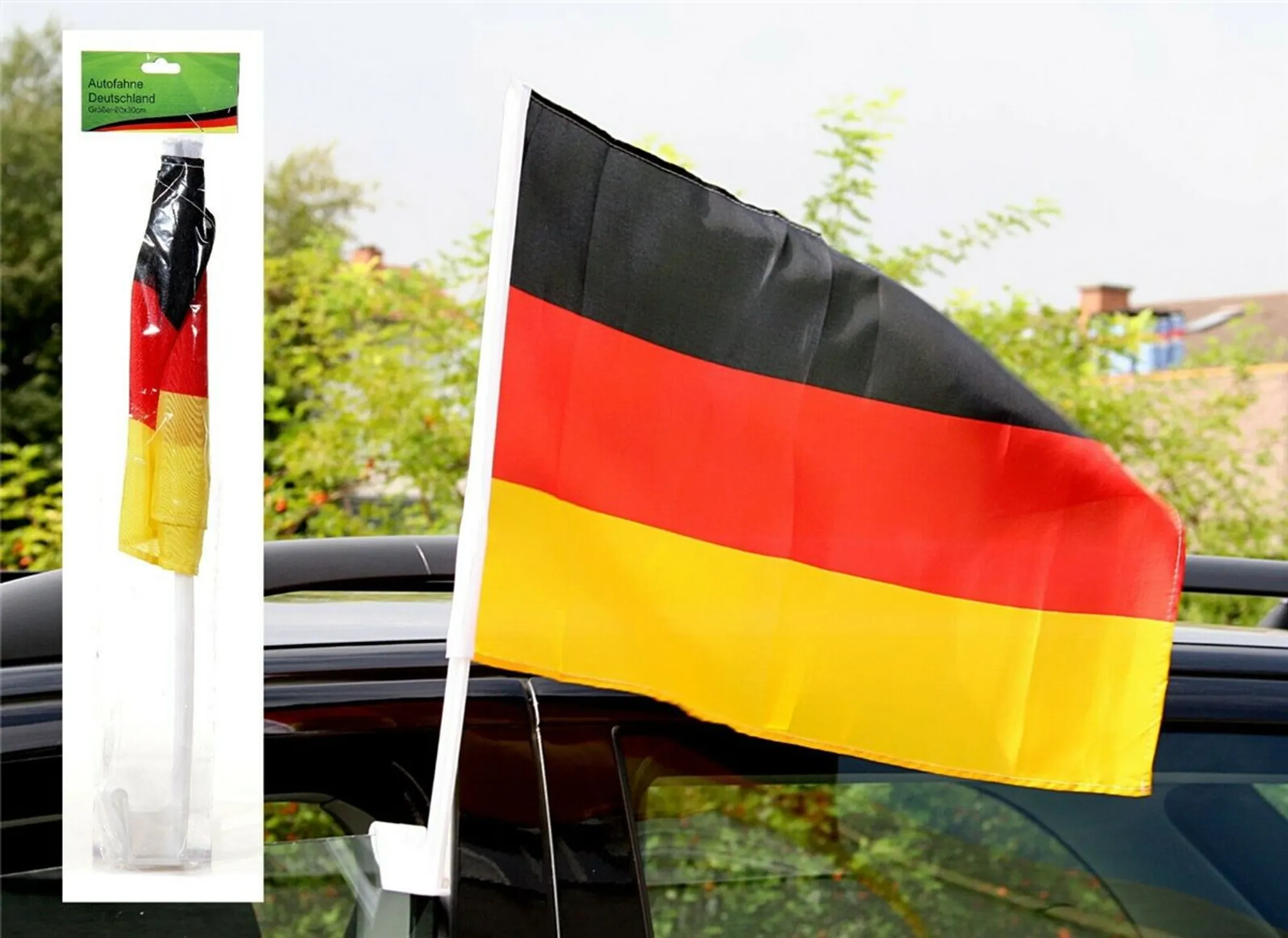 Autofahne Deutschland breiter stabiler Stab
