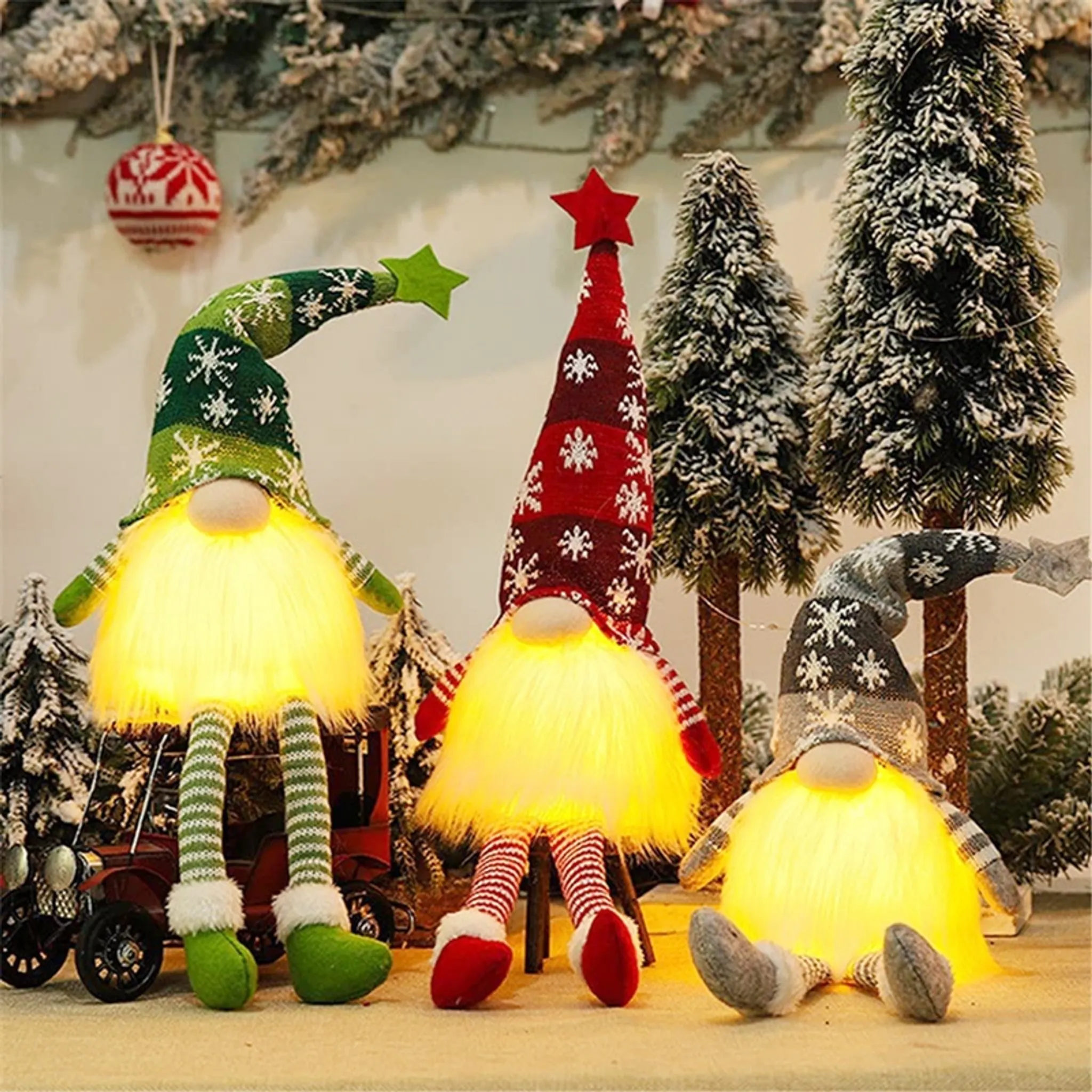 35cm Wichtel weihnachtlich 3er-Set | Dekofiguren