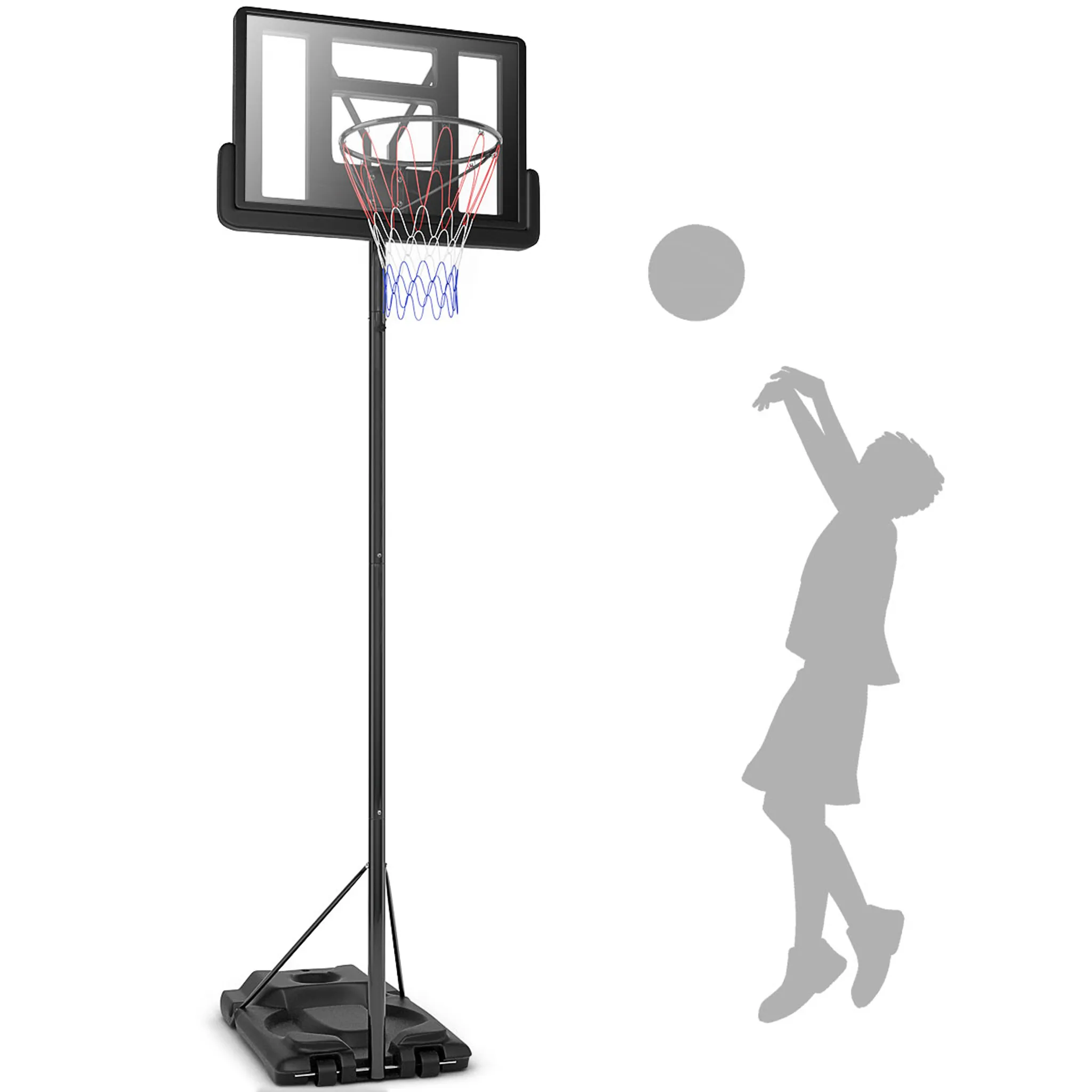YOLEO Basketballkorb Höhenverstellbar mit Ständer Korbanlage für Kinder,  Höhenverstellbar