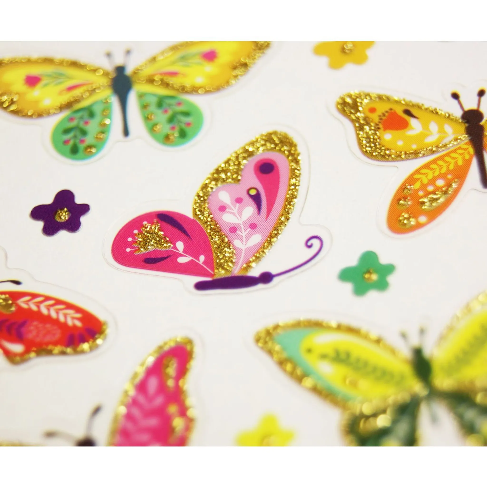 Aufkleber - Schmetterlinge - Glitter - 1,8 cm
