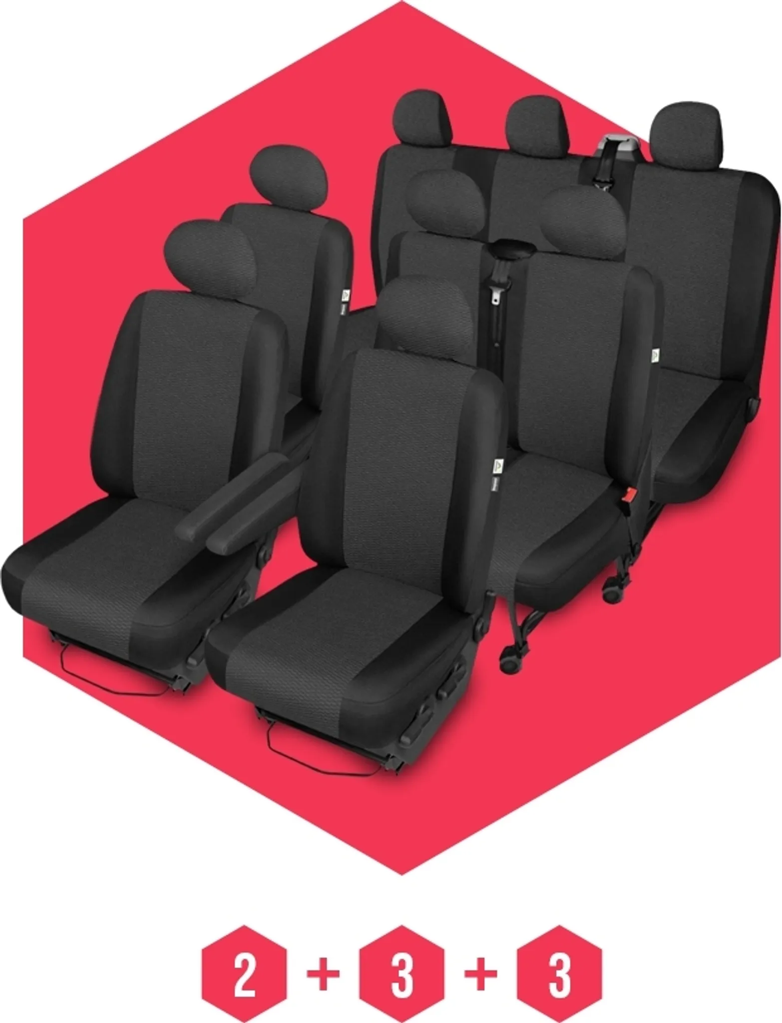 Set Completo 9 Pezzi Coprisedili In Ecopelle Nera Per Auto, Furgoni E Camper: Universali E Compatibili Con Airbag