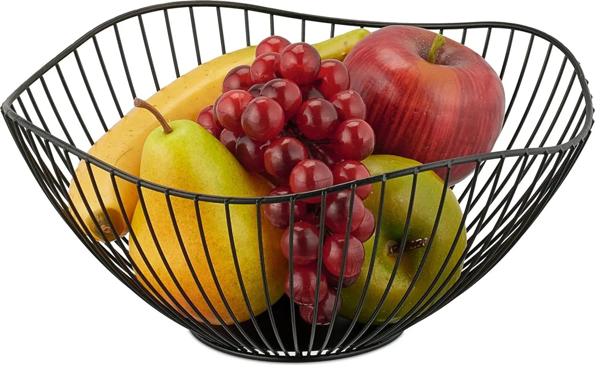 Bremermann Cestino Portafrutta Ovale In Metallo – 28x15 Cm | Design Nero Opaco Per Cucina - 2